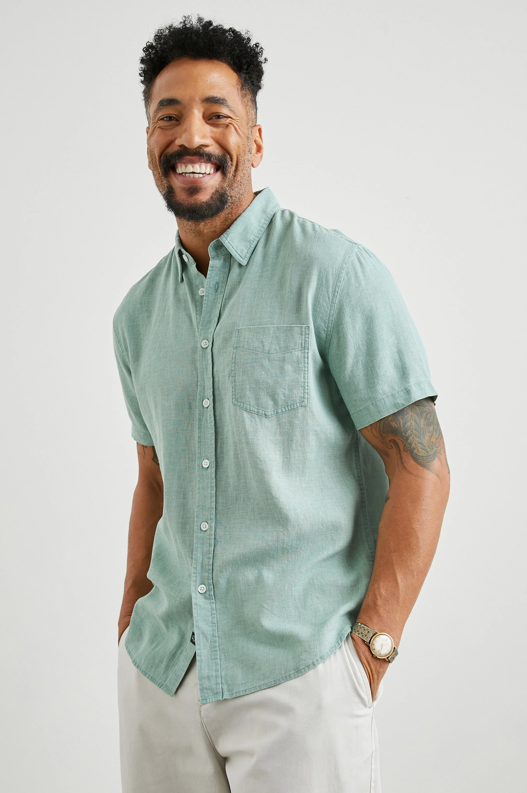 Rails Mens - Paros Shirt - Jade - Image 4