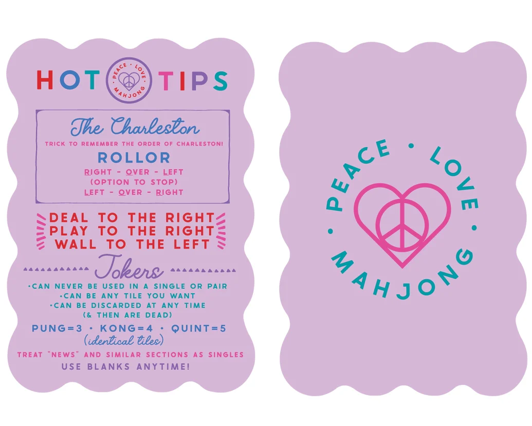 Peace Love Mahjong - Mahjong Tile Shufflers - Set of 2 - Image 9