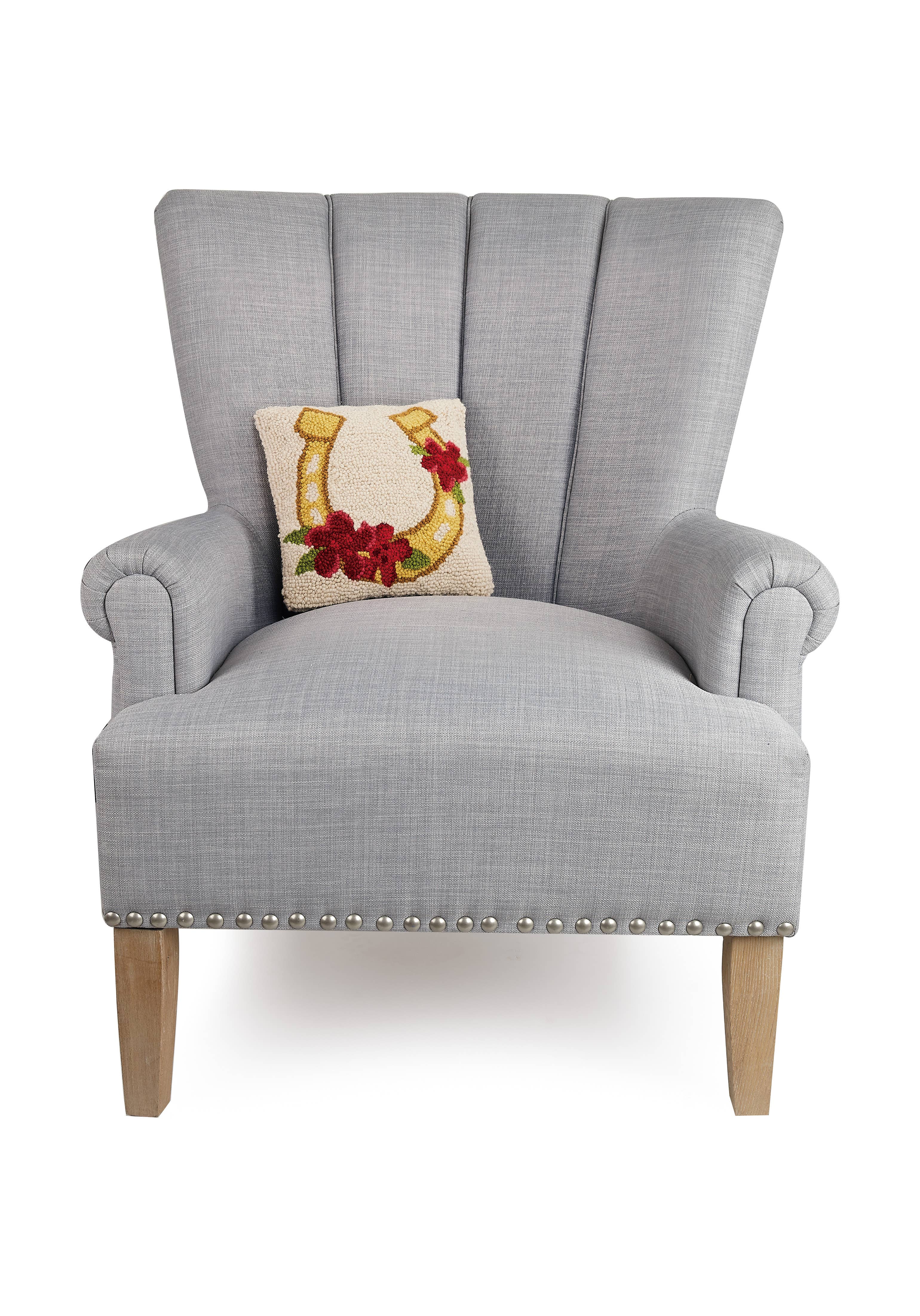 Gold Horseshoe w/ Flowers Hook Pillow - Image 2