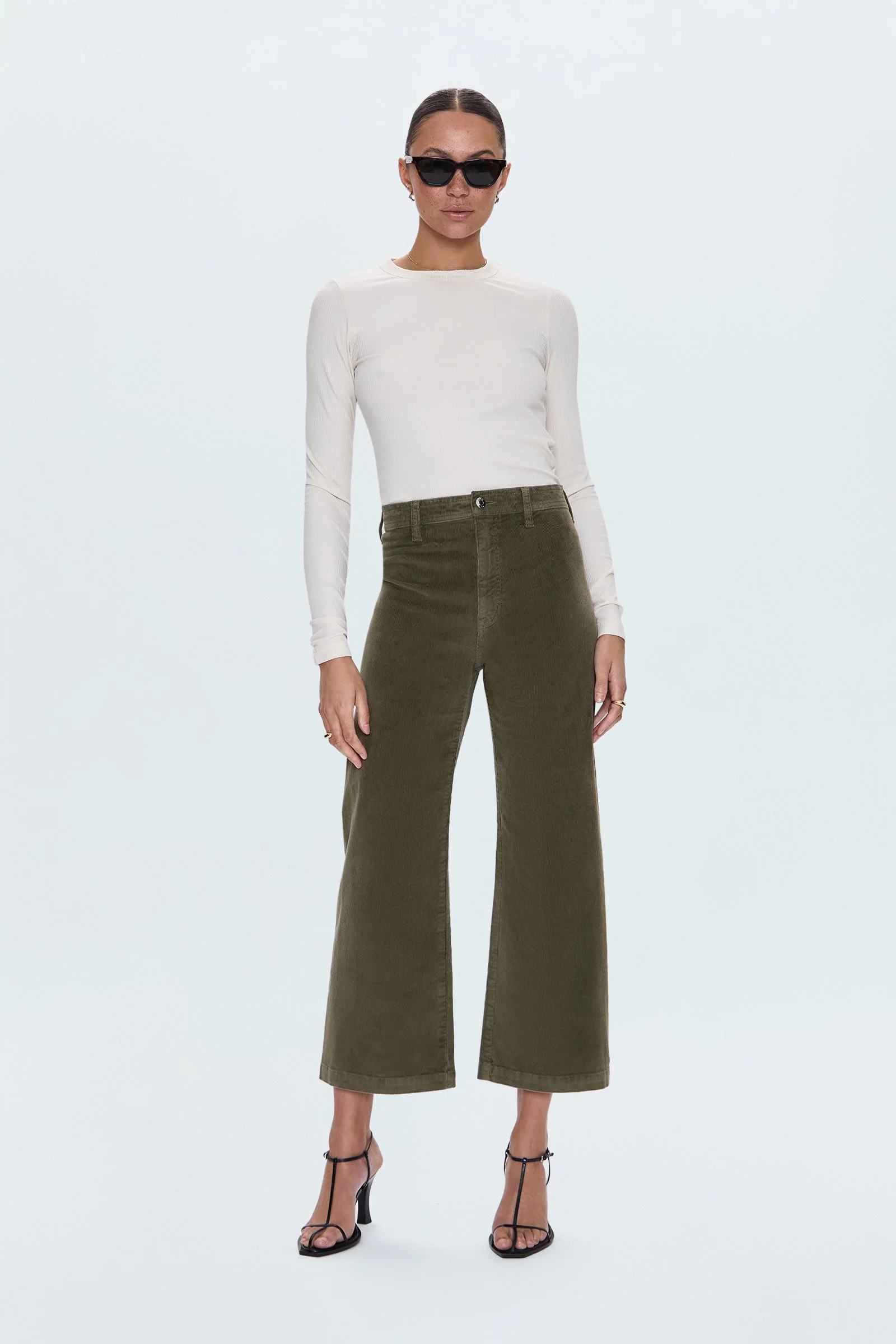 Pistola - Penny Crop High Rise Wide Leg Pant - Sequoia