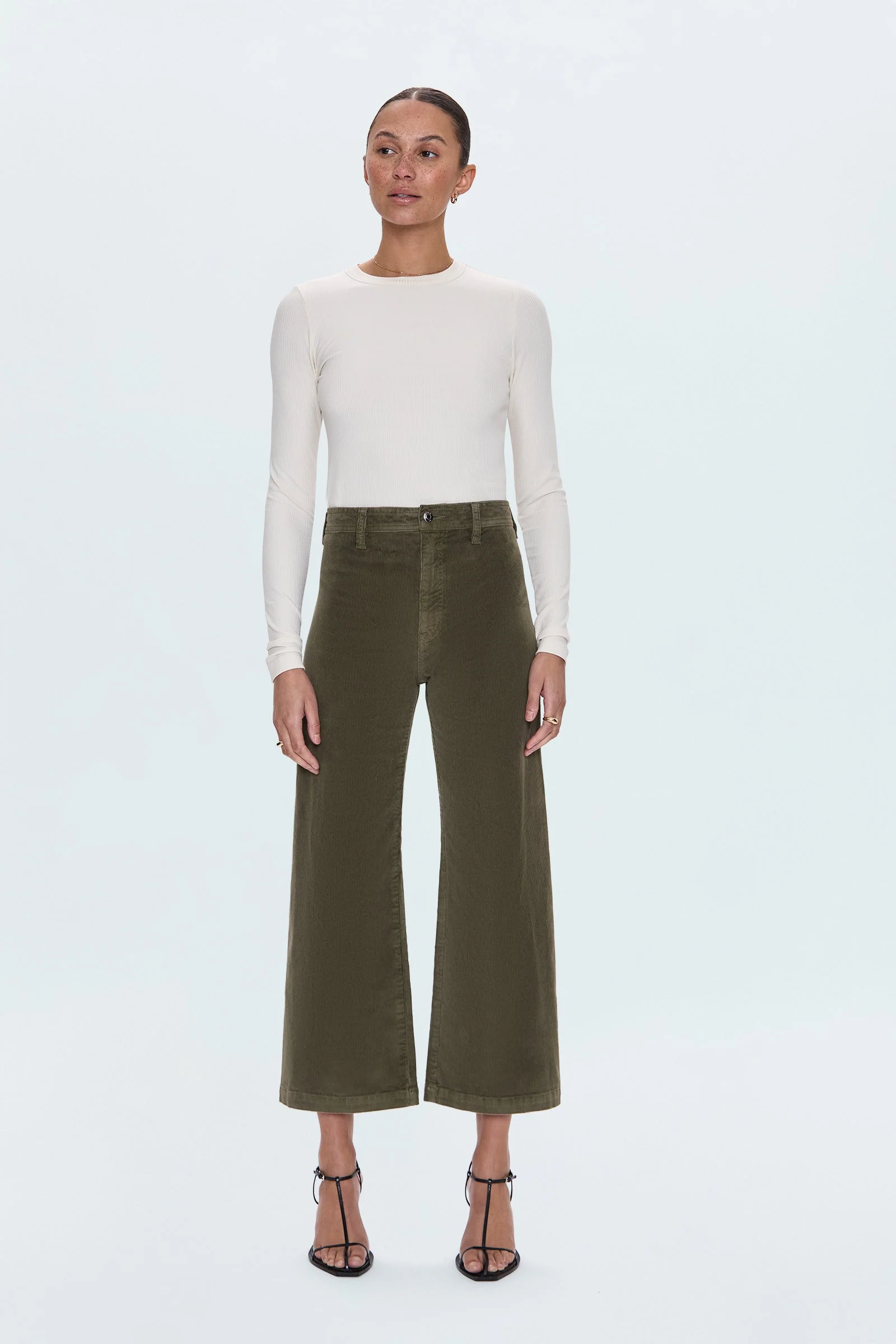 Pistola - Penny Crop High Rise Wide Leg Pant - Sequoia - Image 3