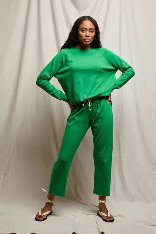 PerfectWhiteTee - Alexi French Terry Raglan Crew - Grass - Image 2