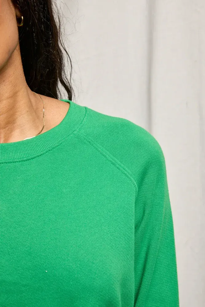 PerfectWhiteTee - Alexi French Terry Raglan Crew - Grass - Image 5