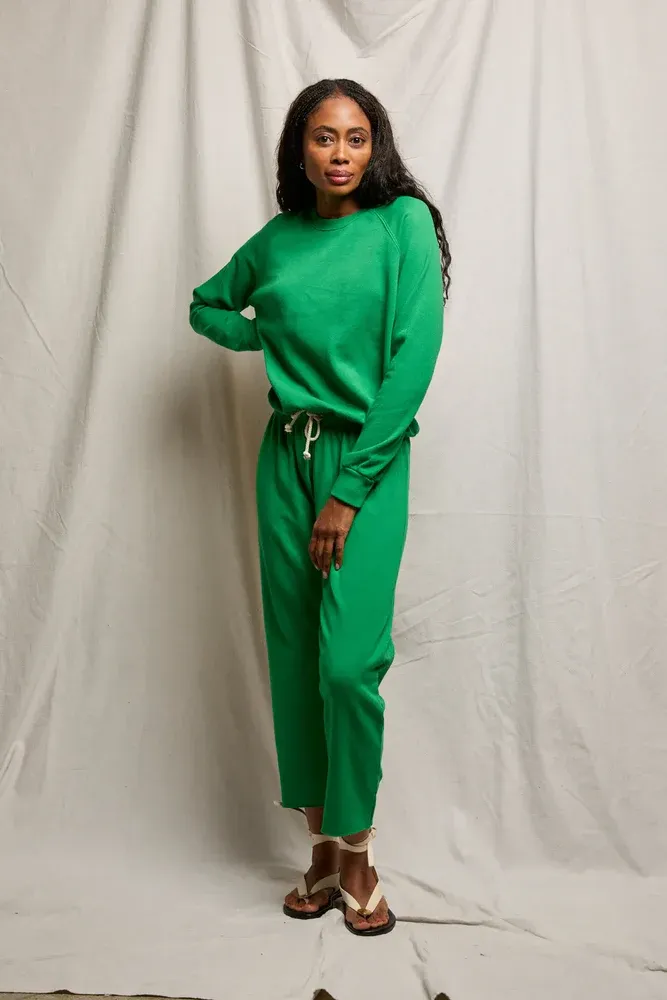 PerfectWhiteTee - Alexi French Terry Raglan Crew - Grass - Image 6