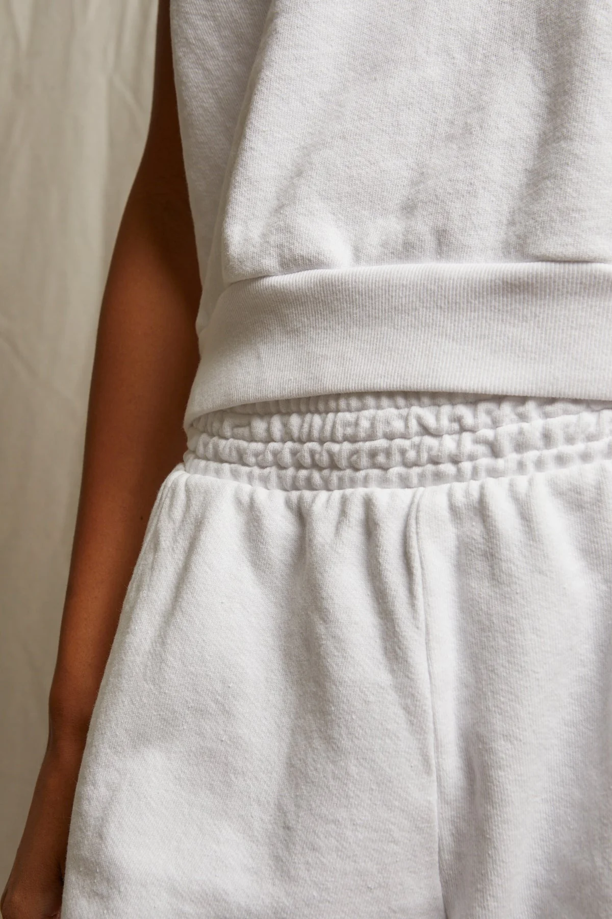PerfectWhiteTee - Bari French Terry Sweatshort - White - Image 2