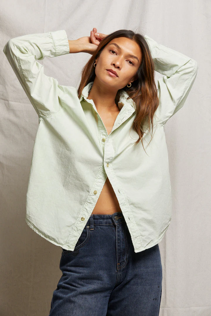 PerfectWhiteTee - James Poplin Button Down - Pistachio - Image 2