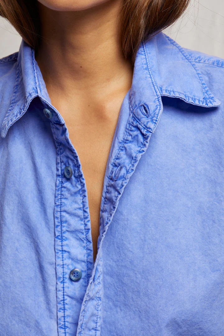 PerfectWhiteTee - James Poplin Button Down - Violet Blue - Image 3