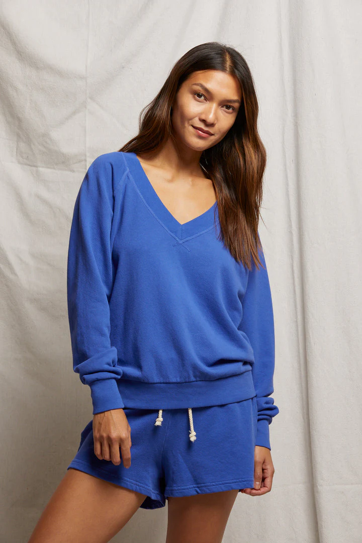 PerfectWhiteTee - Layla French Terry Sweatshorts - Violet Blue - Image 2