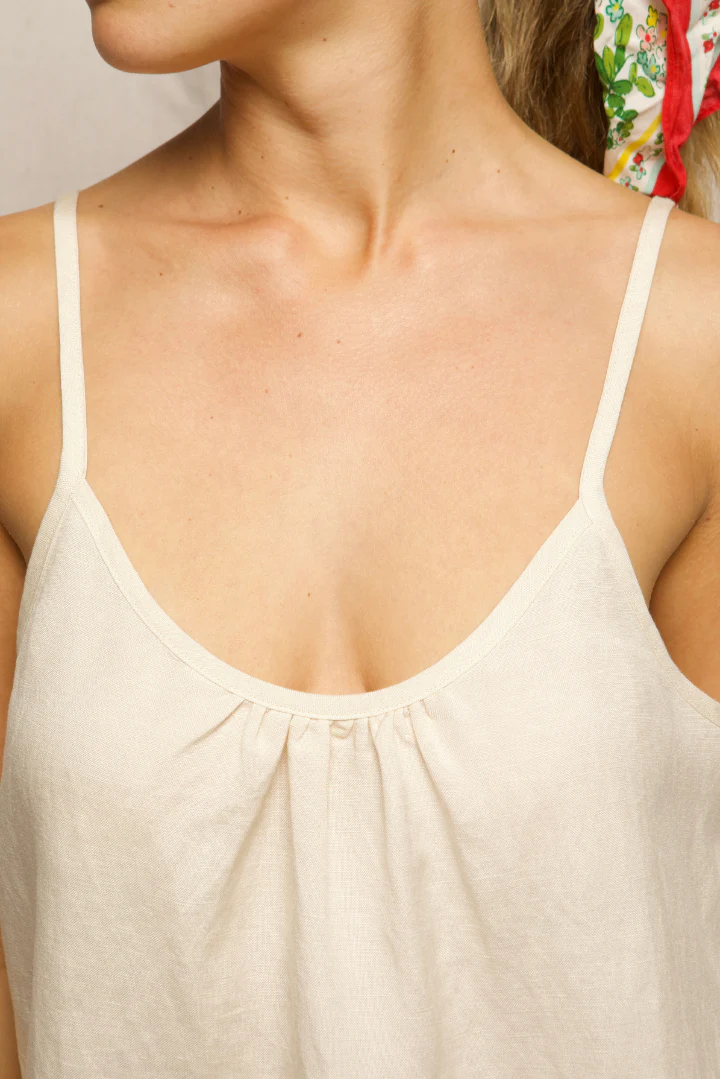 PerfectWhiteTee - Paulette Linen Tank Top - Sugar - Image 2