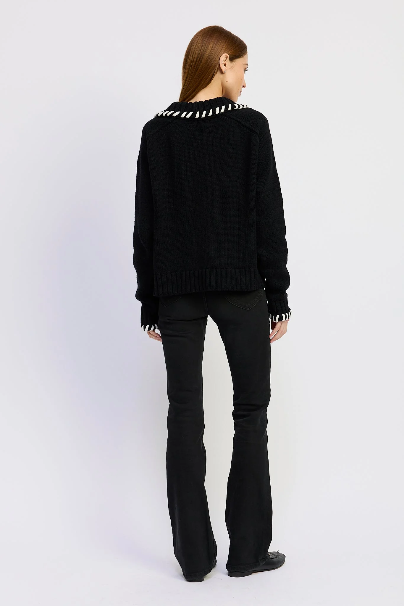 En Saison - Piper Knit Cardigan - Black White - Image 3