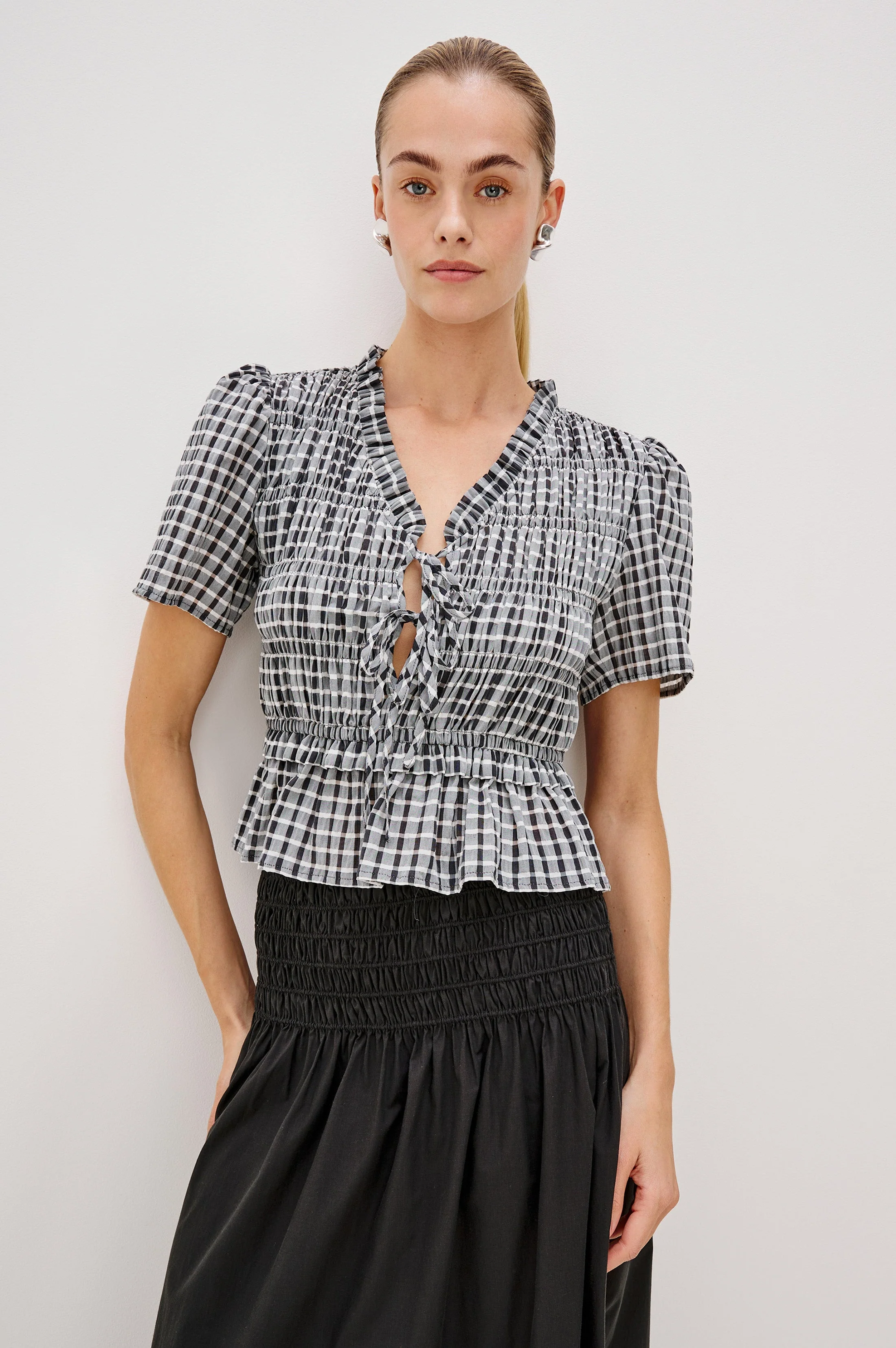 Rails - Portia Top - Ash Seersucker