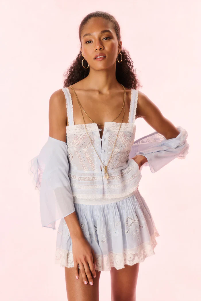 LoveShackFancy - Pruitt Top - Pale Blue - Image 5