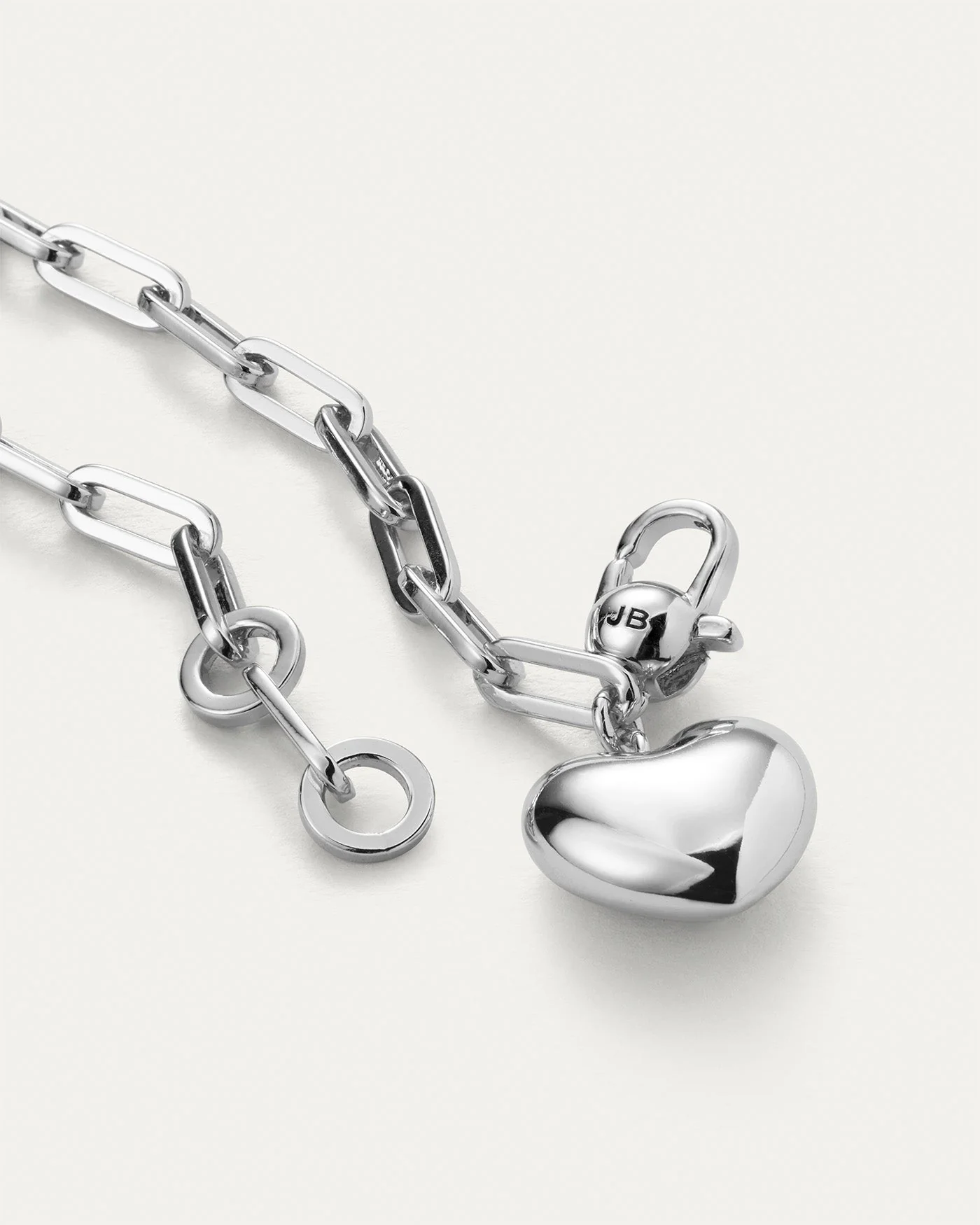 Jenny Bird - Puffy Heart Bracelet - High Polish Silver - Image 3