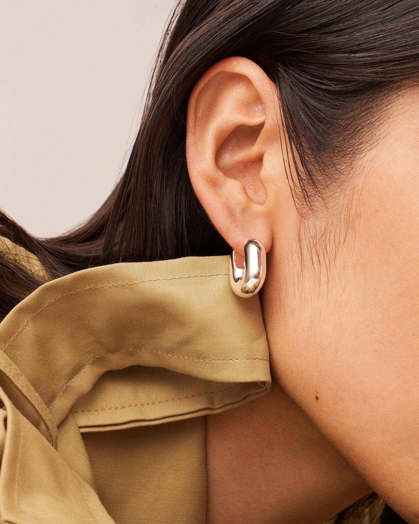 Jenny Bird - Puffy U-Link Earrings - High Polish Silver - Image 2