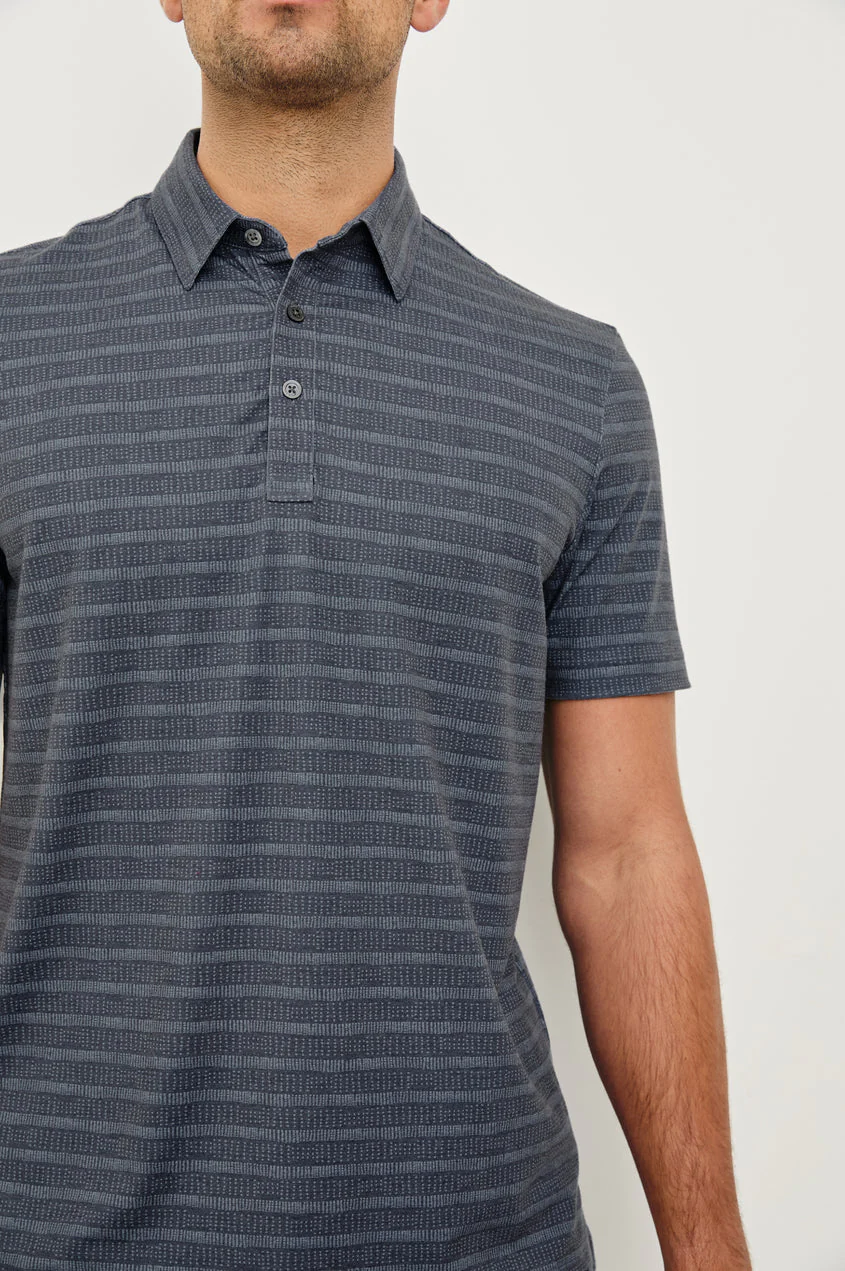 Rails - Merced Polo Shirt - Sashiko Border - Image 3