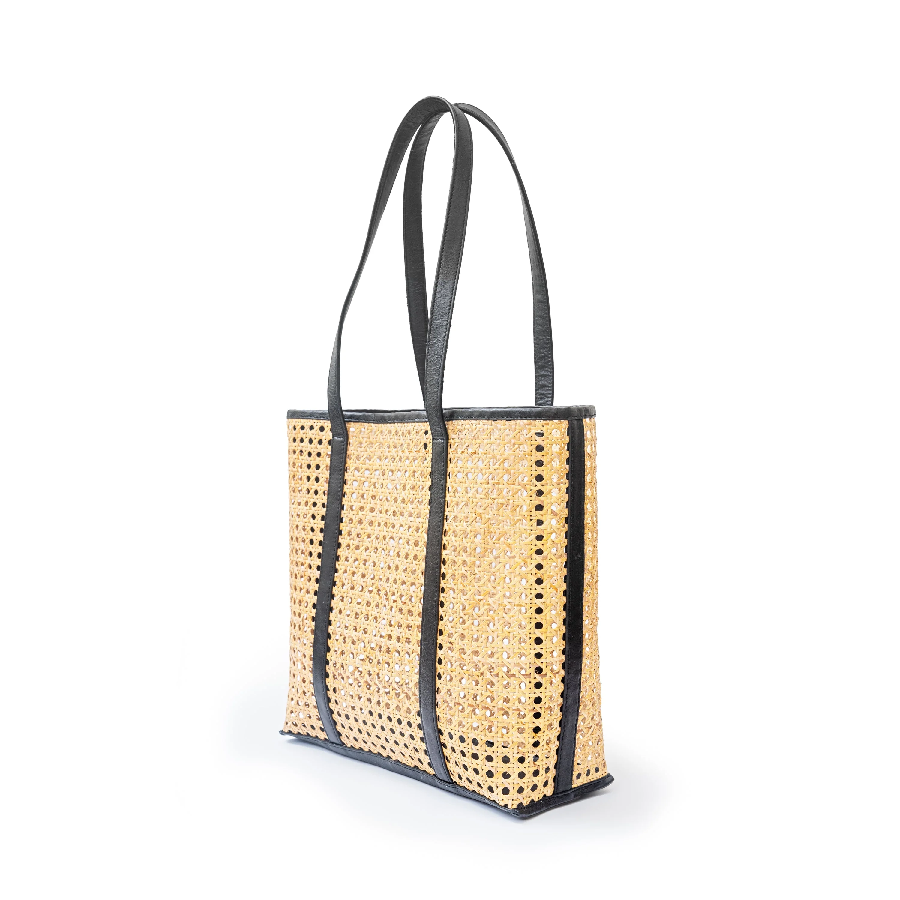 Rattan and Leather Carry All Tote - Image 10