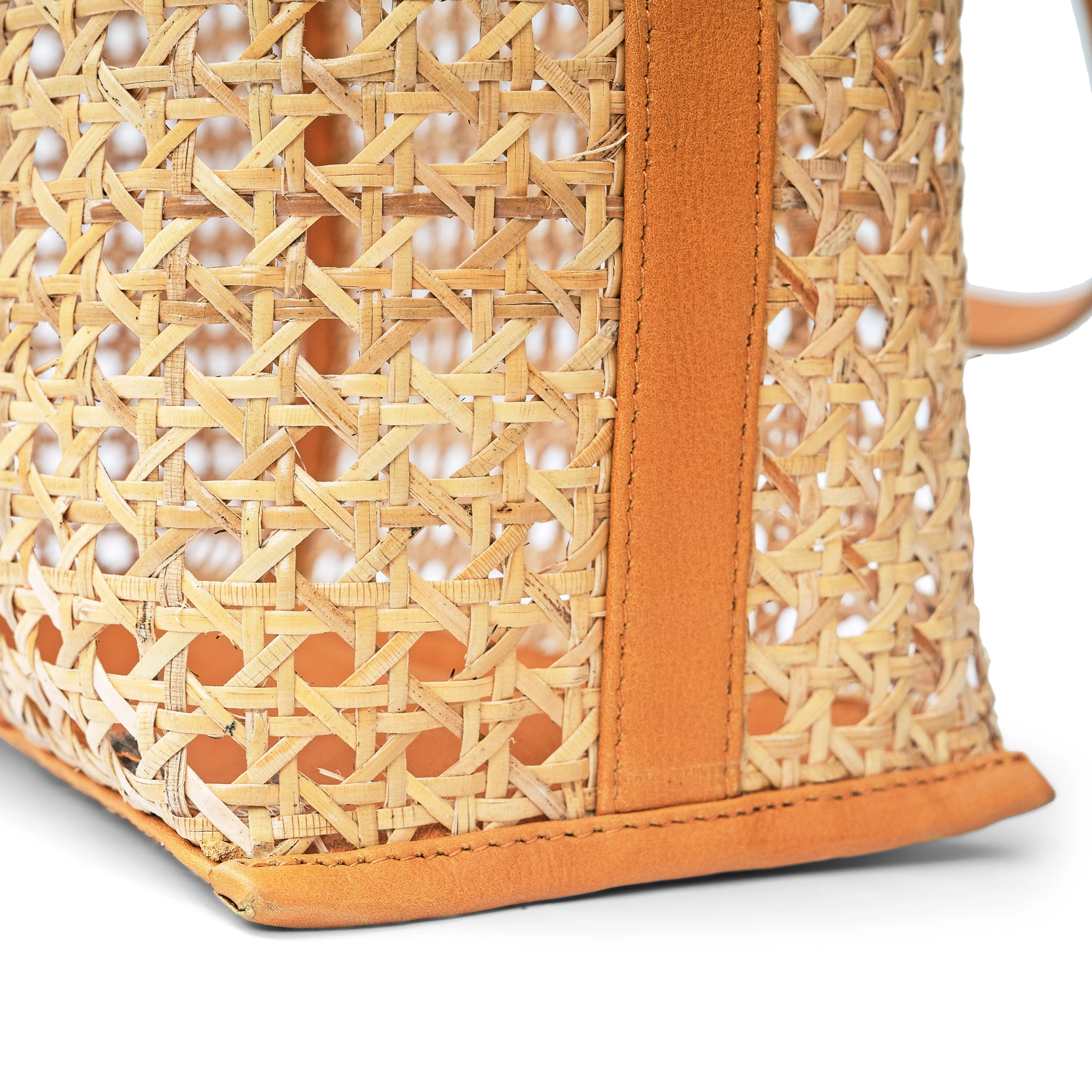 Rattan and Leather Carry All Tote - Image 6