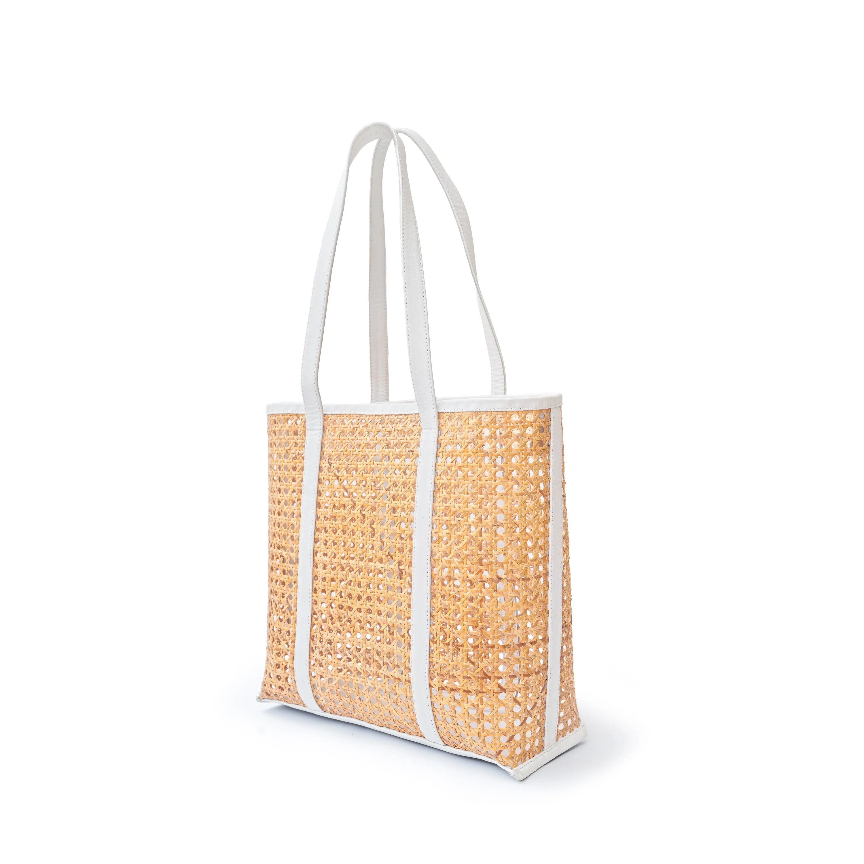 Rattan and Leather Carry All Tote - Image 7