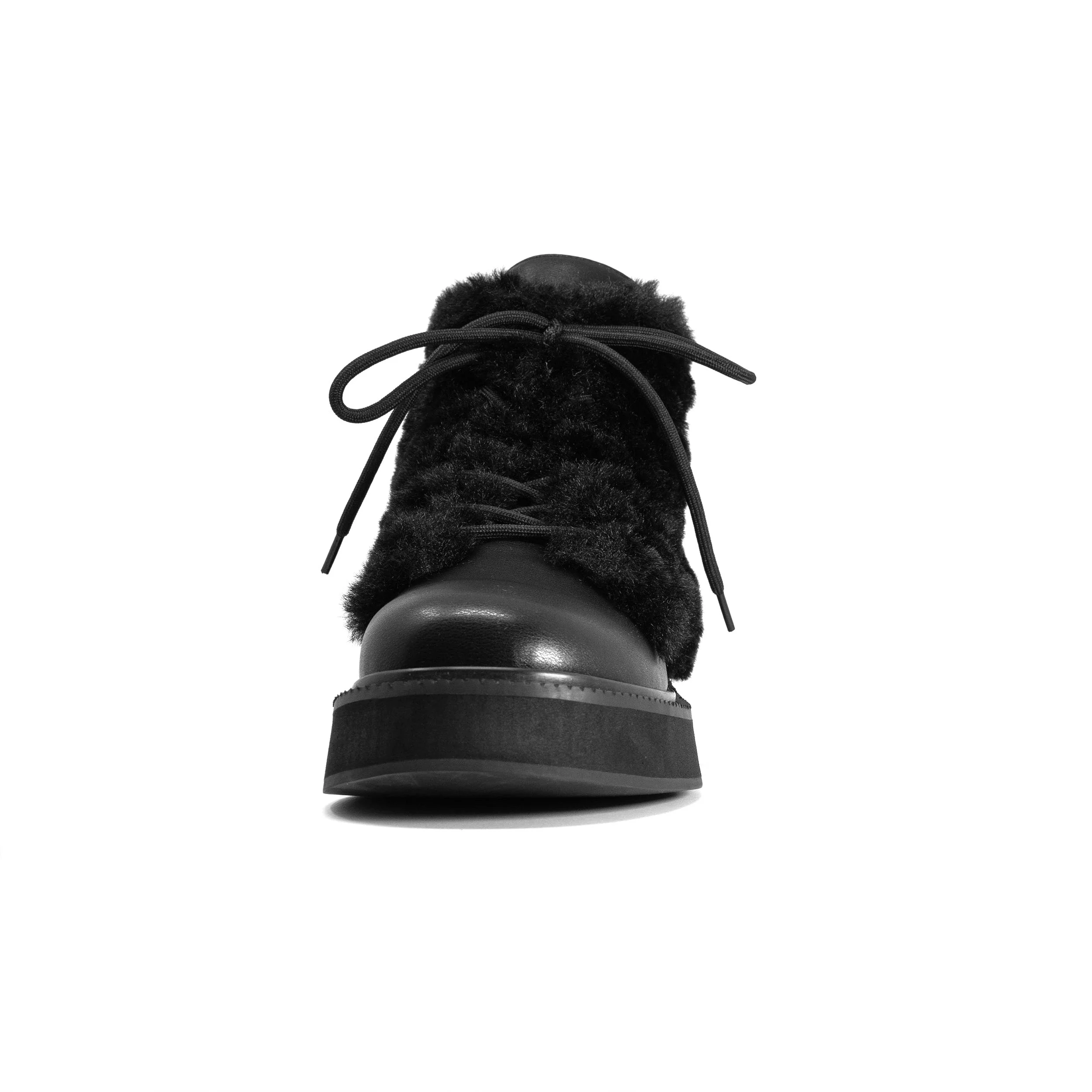 ROAM - Cloud Moto Lace-Up Boot Vegan Leather & Shearling - Black - Image 29