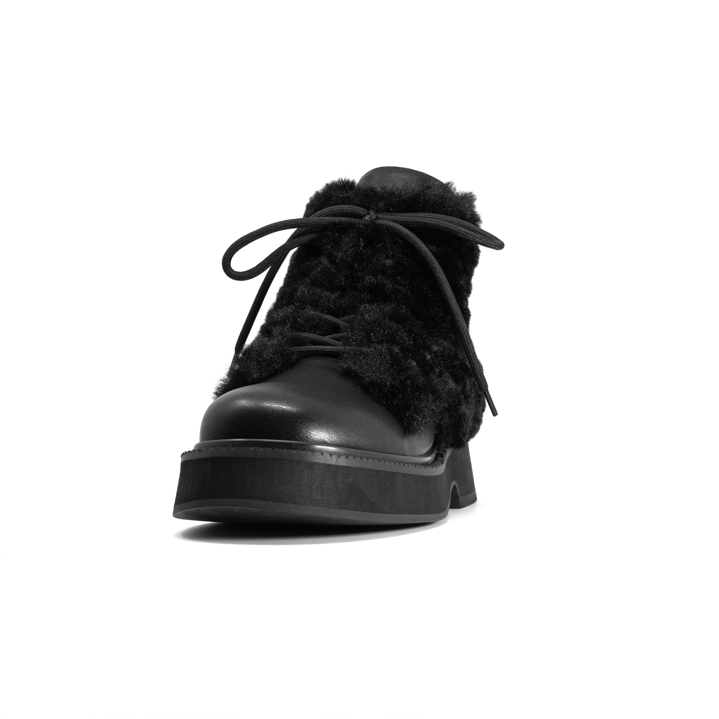 ROAM - Cloud Moto Lace-Up Boot Vegan Leather & Shearling - Black - Image 30