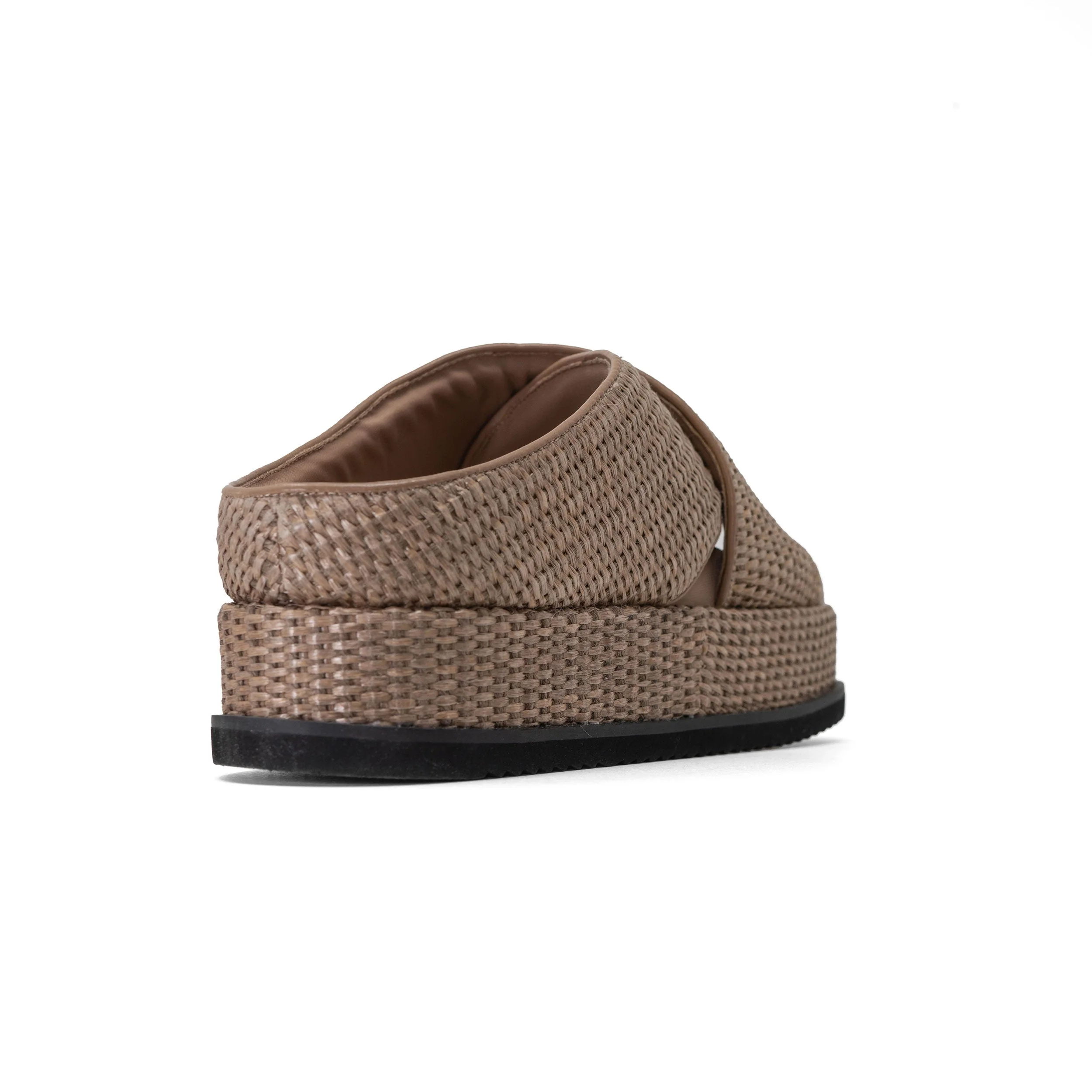 ROAM - Cross Stack Raffia Platform Sandals - Natural - Image 13
