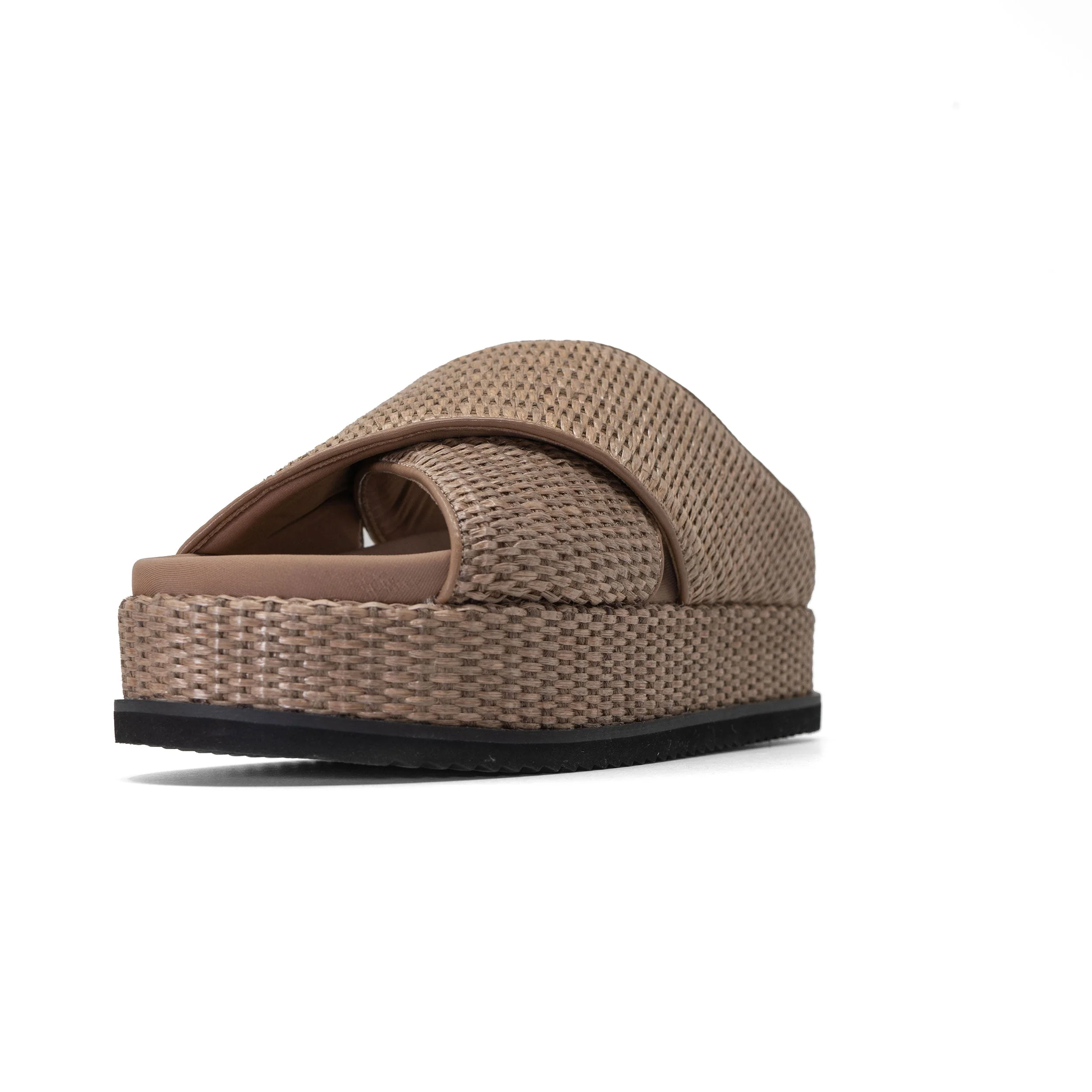 ROAM - Cross Stack Raffia Platform Sandals - Natural - Image 29