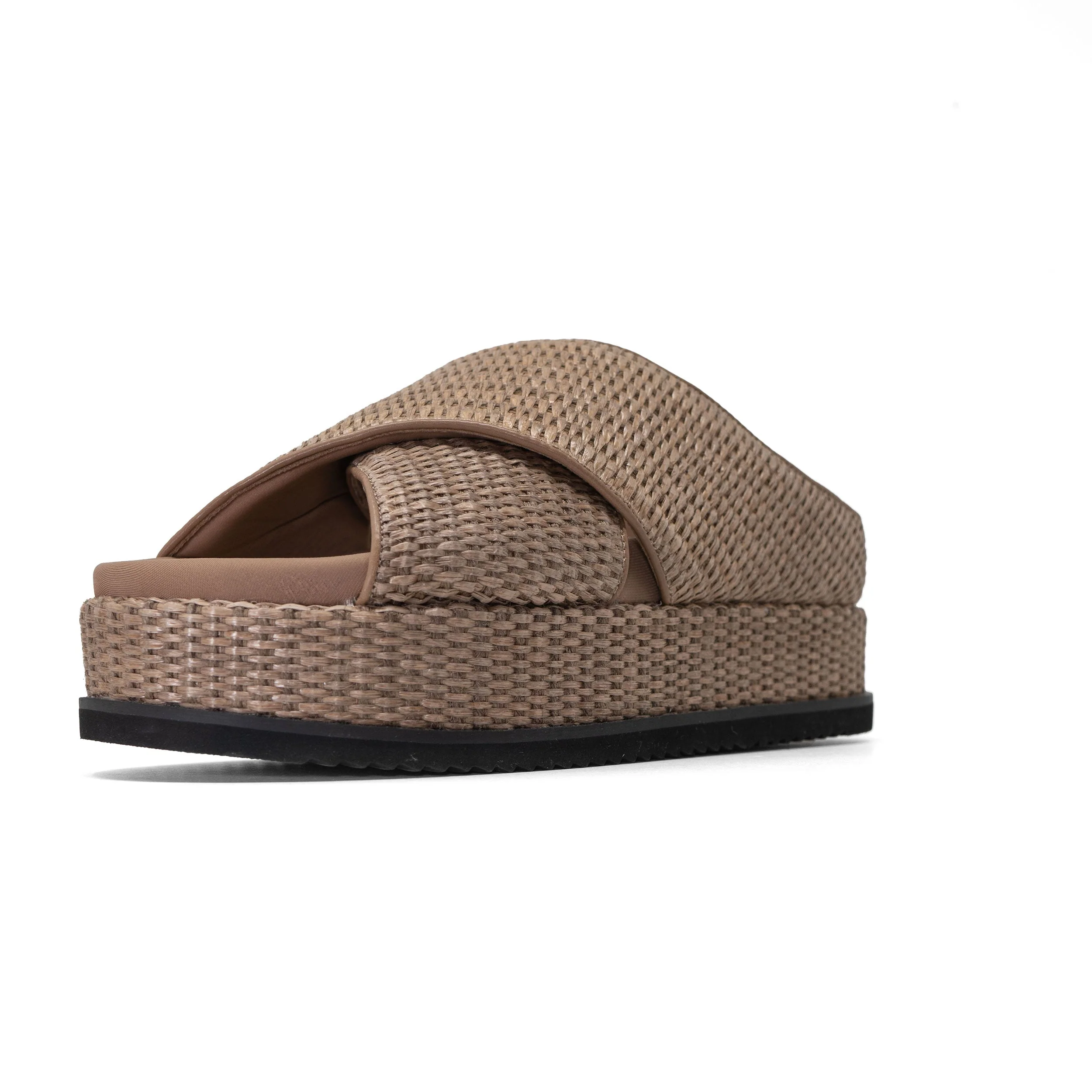 ROAM - Cross Stack Raffia Platform Sandals - Natural - Image 30