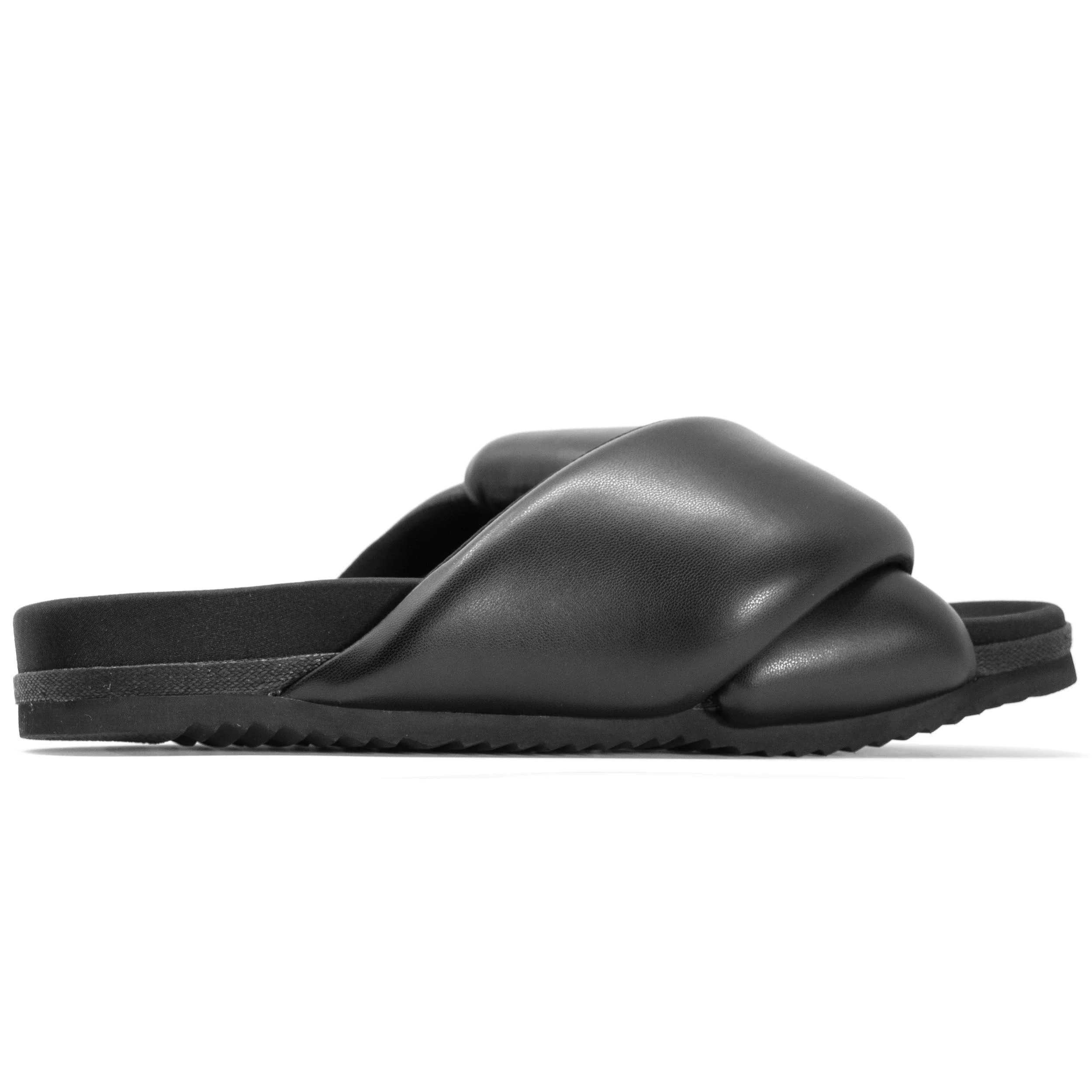 ROAM - Foldy Puffy Sandals Black - Vegan Leather - Image 14