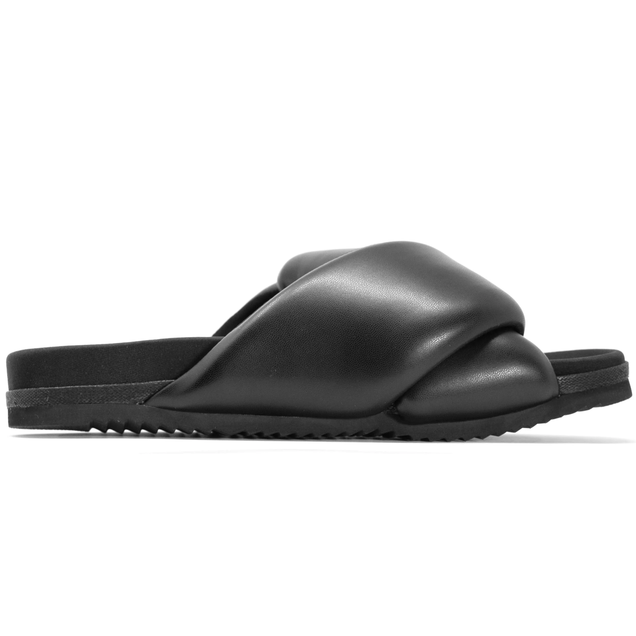 ROAM - Foldy Puffy Sandals Black - Vegan Leather - Image 15