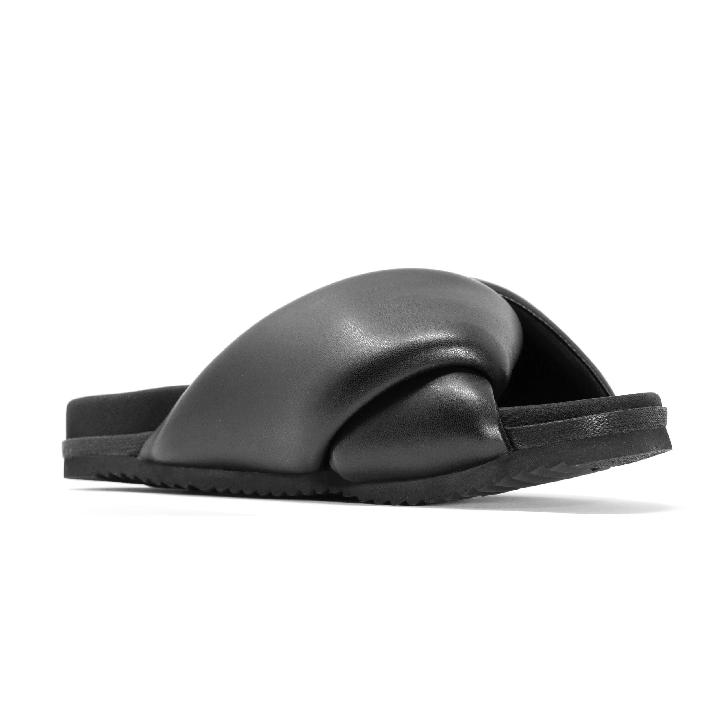 ROAM - Foldy Puffy Sandals Black - Vegan Leather - Image 19
