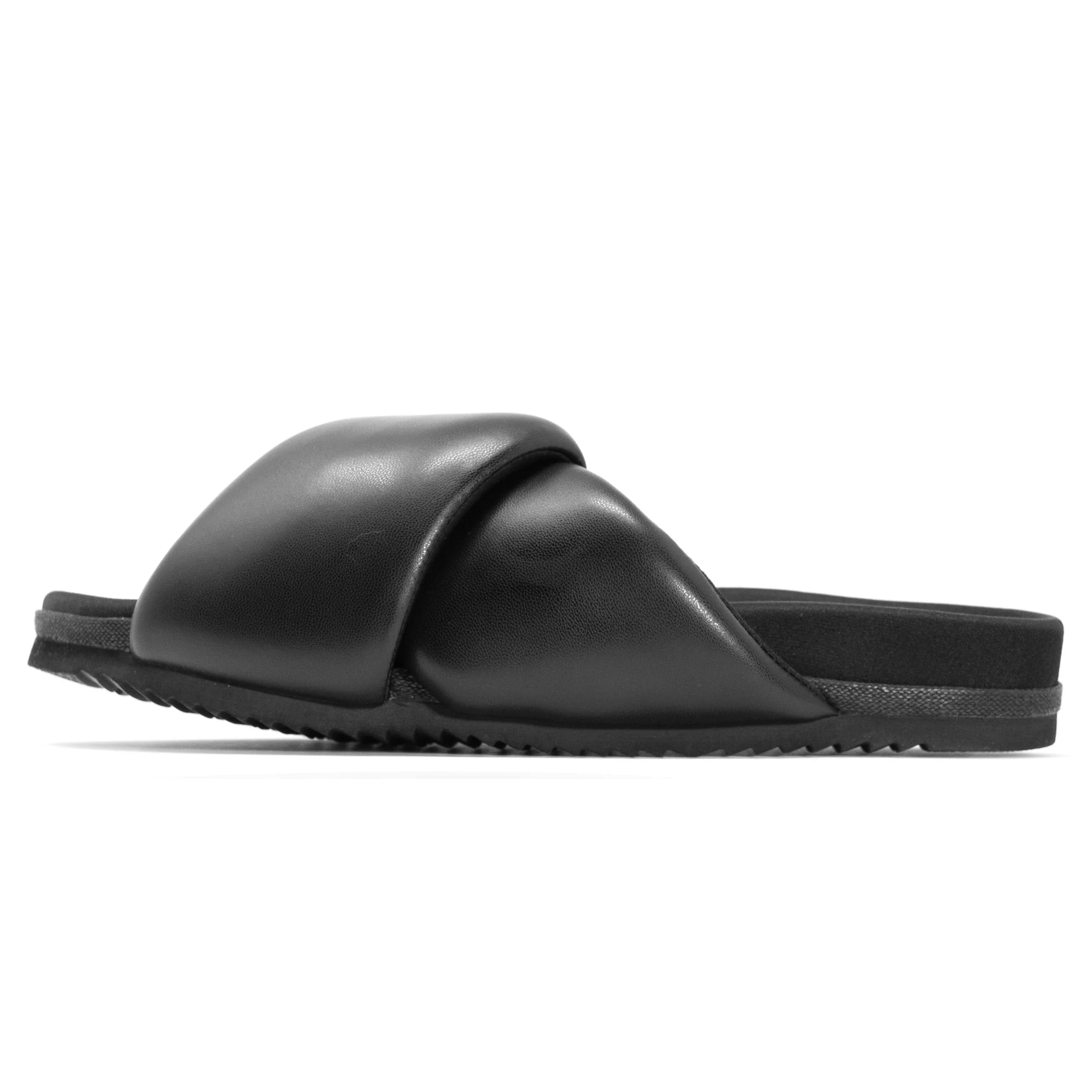 ROAM - Foldy Puffy Sandals Black - Vegan Leather - Image 3