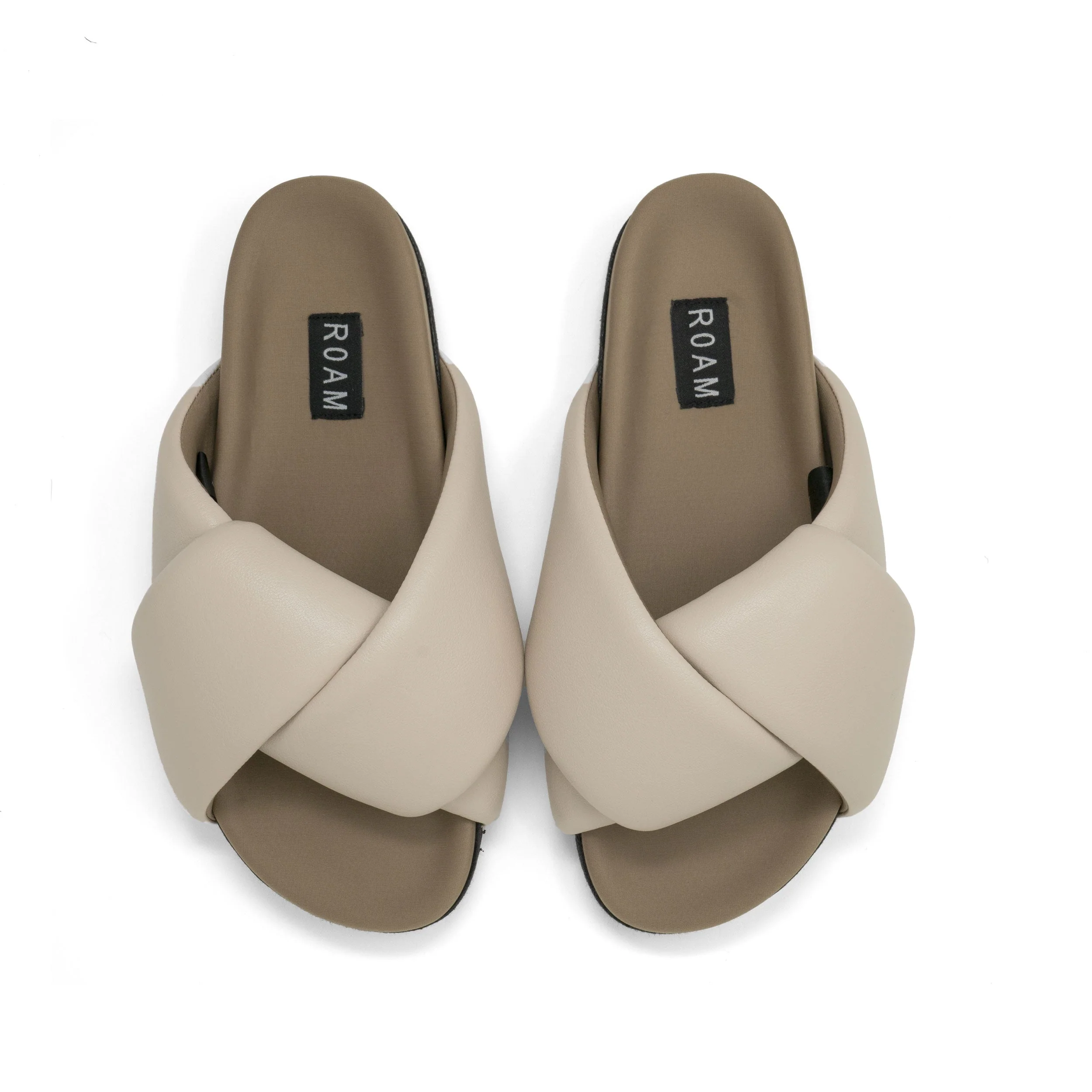 ROAM - Foldy Puffy Sandals - Cement Vegan Leather