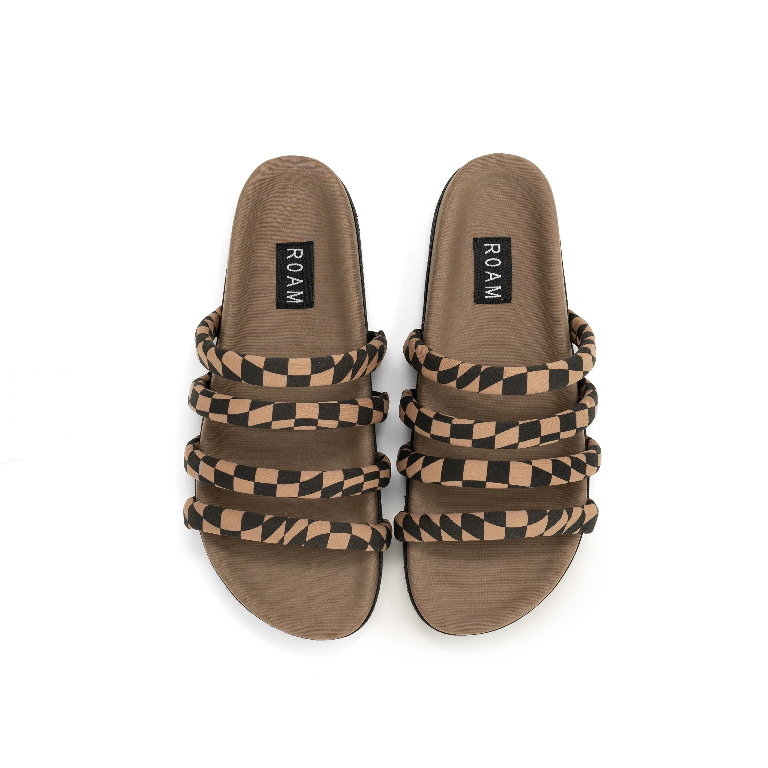ROAM - Quattro Sandal Wavy Check Neoprene - Black & Beige