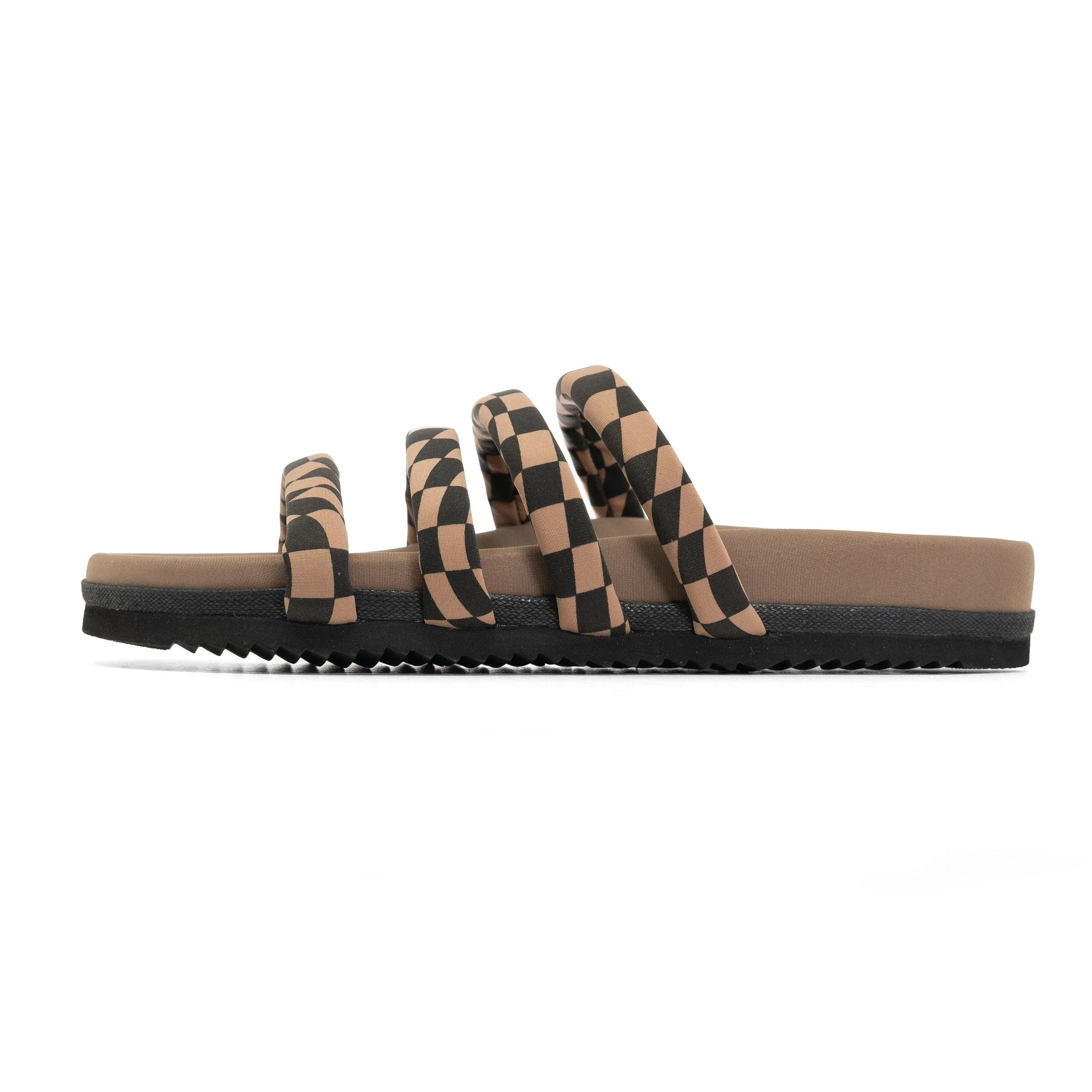 ROAM - Quattro Sandal Wavy Check Neoprene - Black & Beige - Image 2