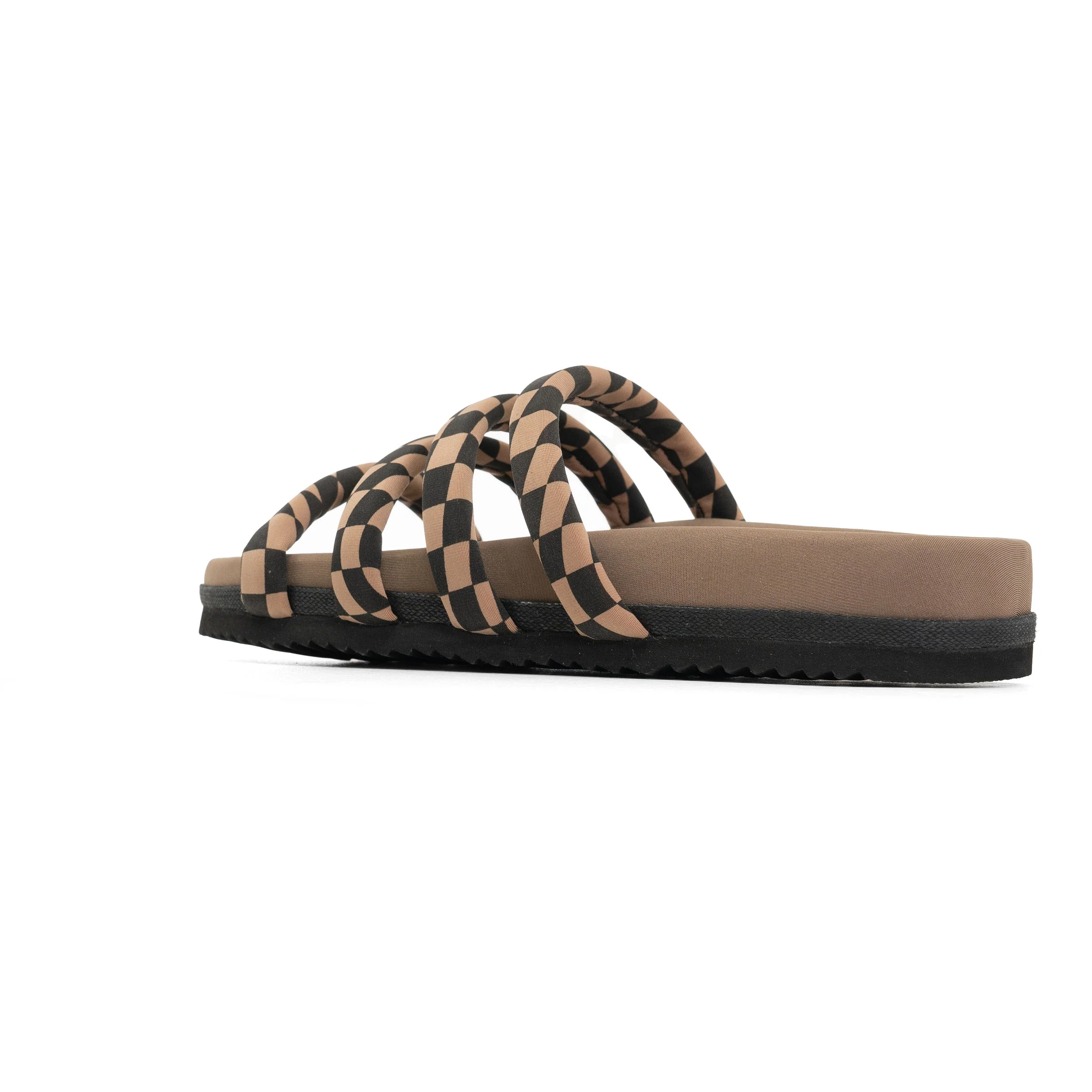 ROAM - Quattro Sandal Wavy Check Neoprene - Black & Beige - Image 6