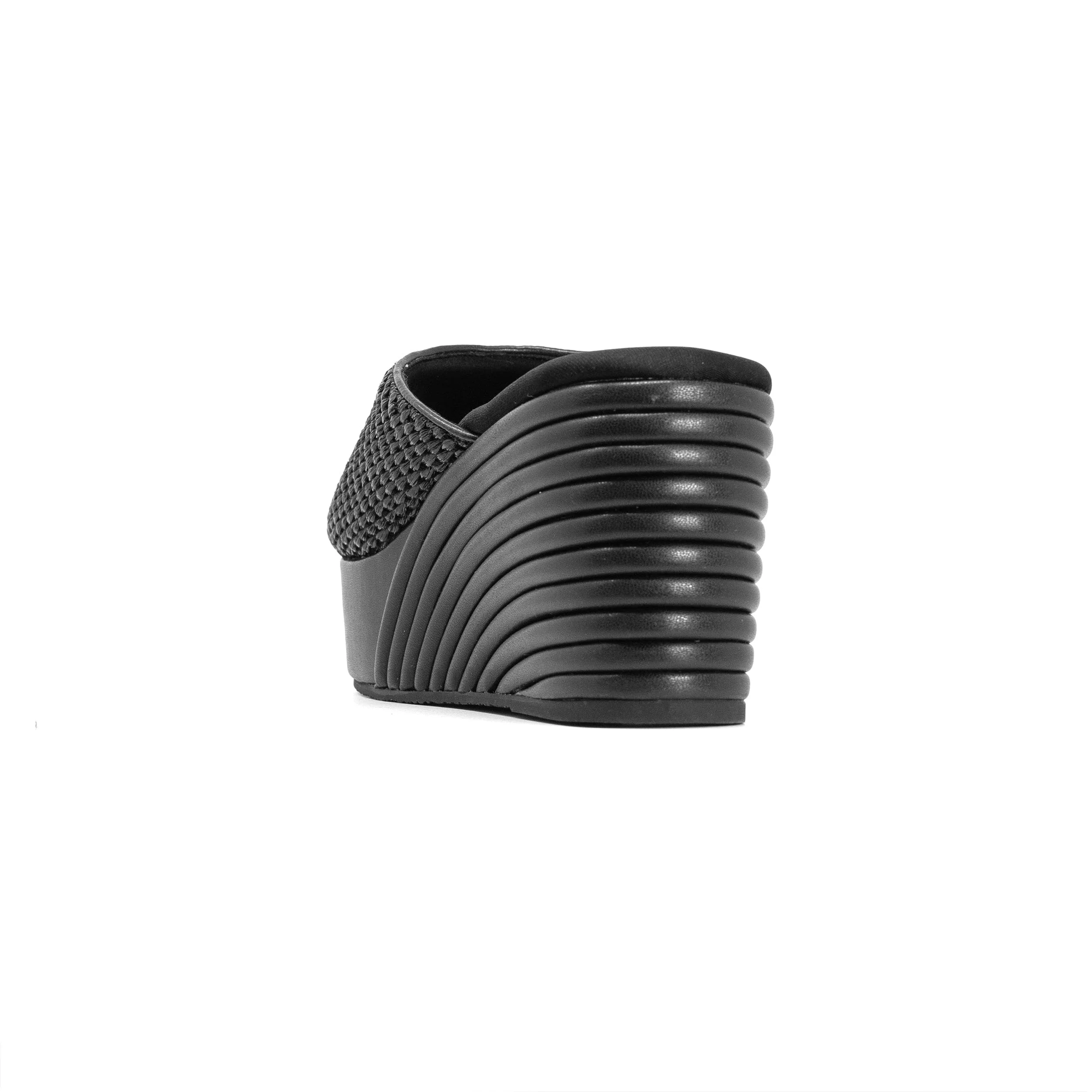 ROAM - Raffia Scoop Mid Strata Wedge - Black - Image 12
