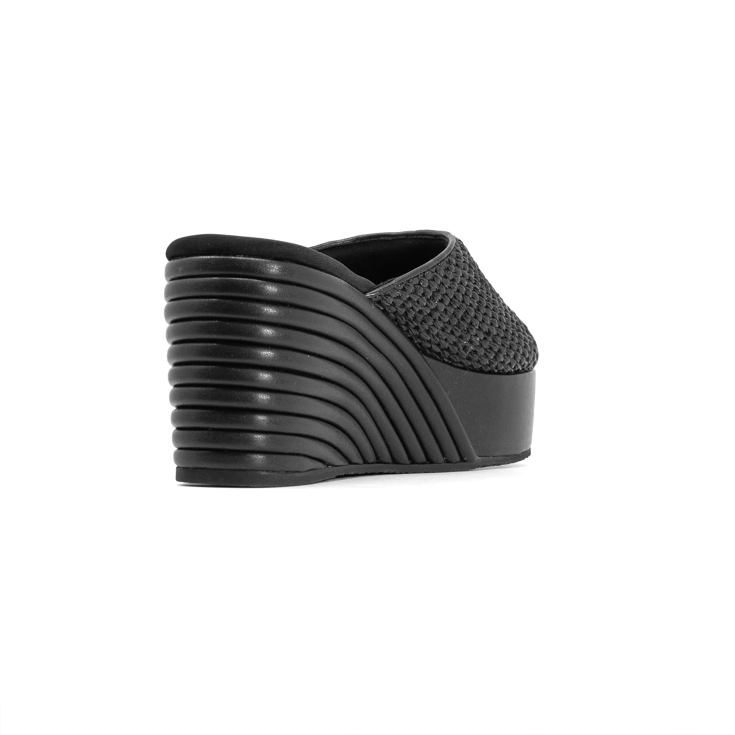 ROAM - Raffia Scoop Mid Strata Wedge - Black - Image 16