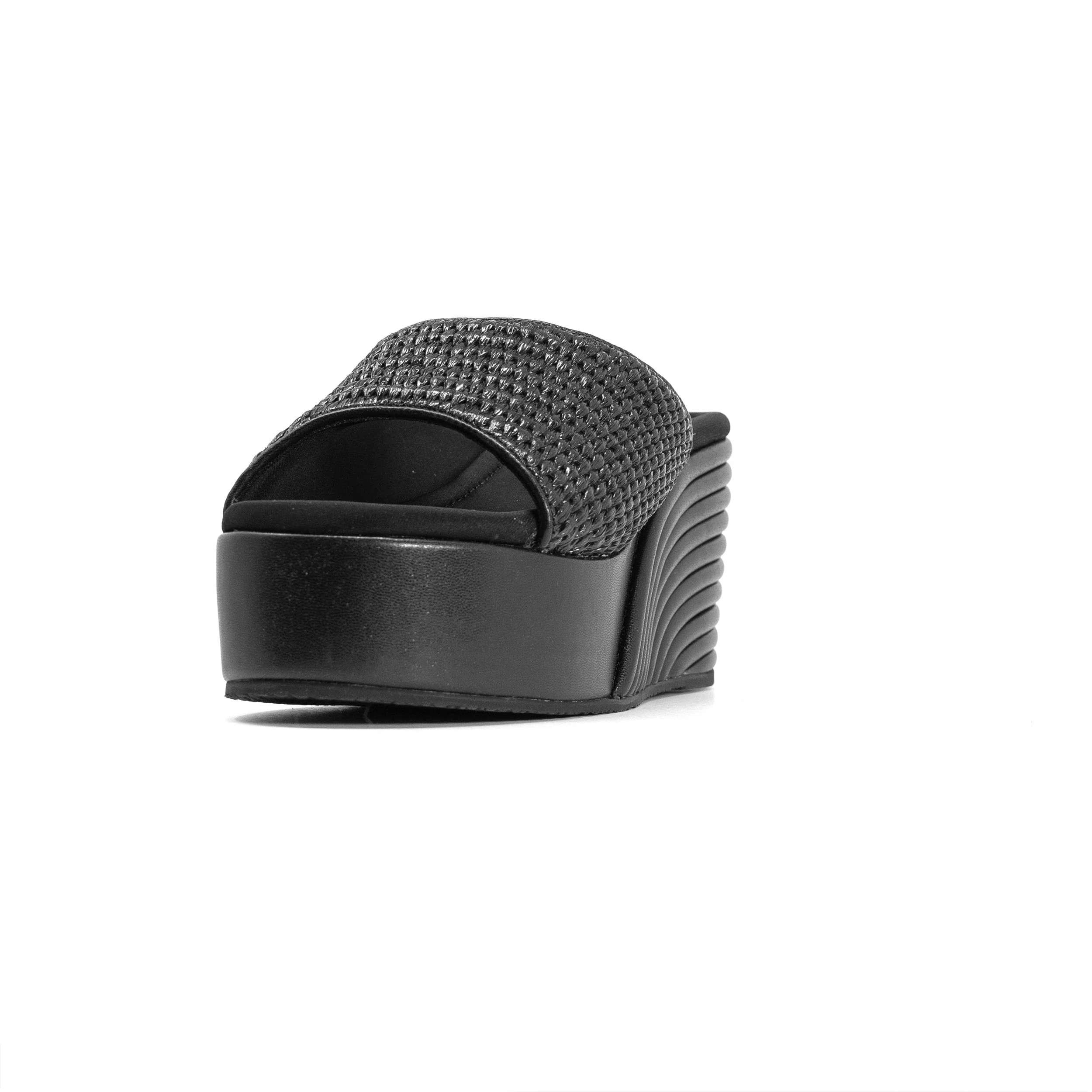 ROAM - Raffia Scoop Mid Strata Wedge - Black - Image 31