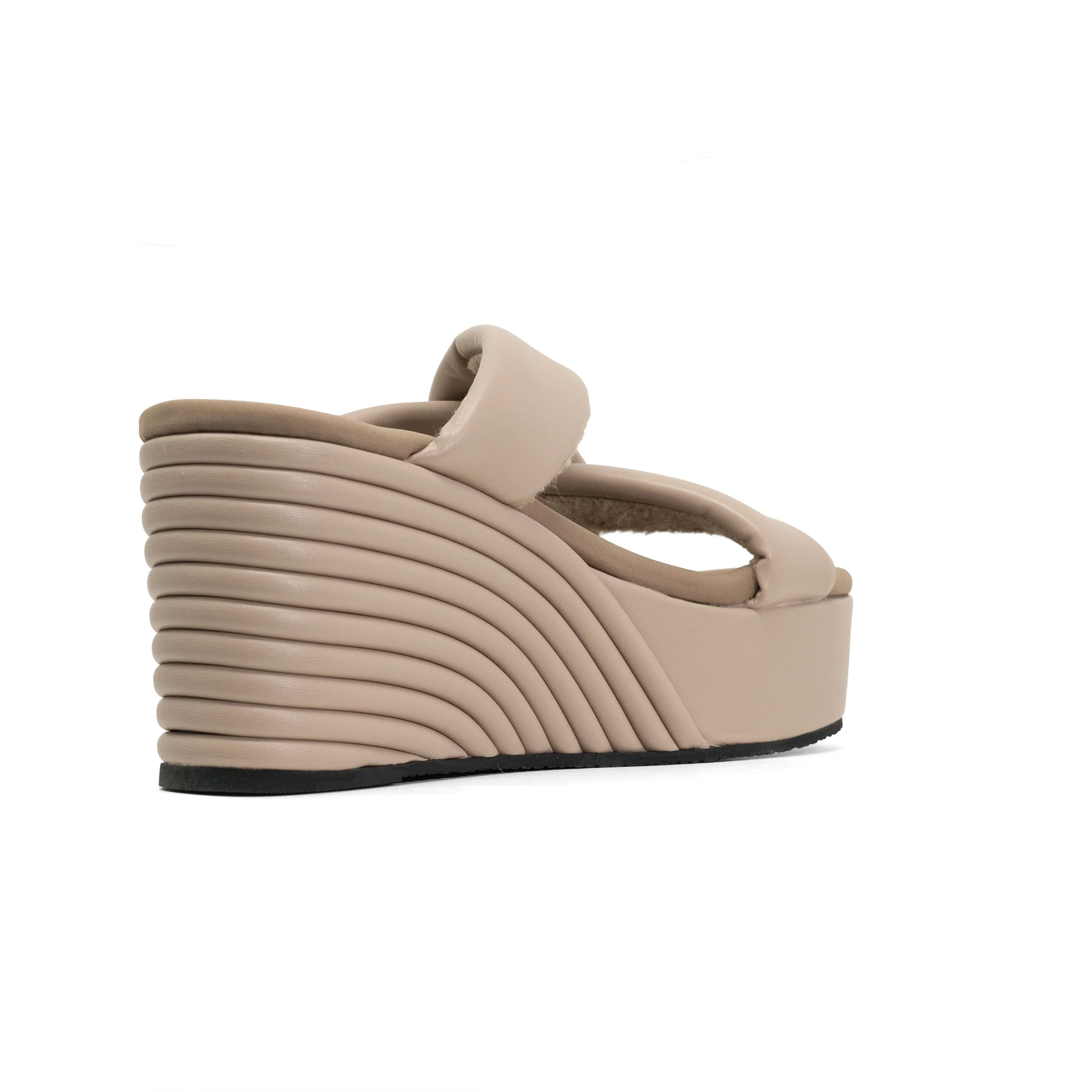 ROAM - Side Slip Mid Strata Platform Wedge Vegan Leather - Oyster - Image 15