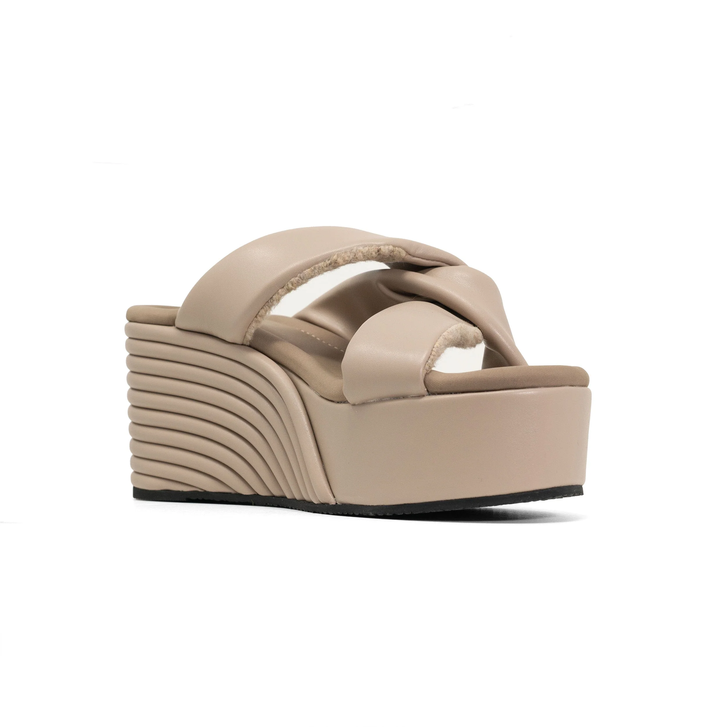 ROAM - Side Slip Mid Strata Platform Wedge Vegan Leather - Oyster - Image 23