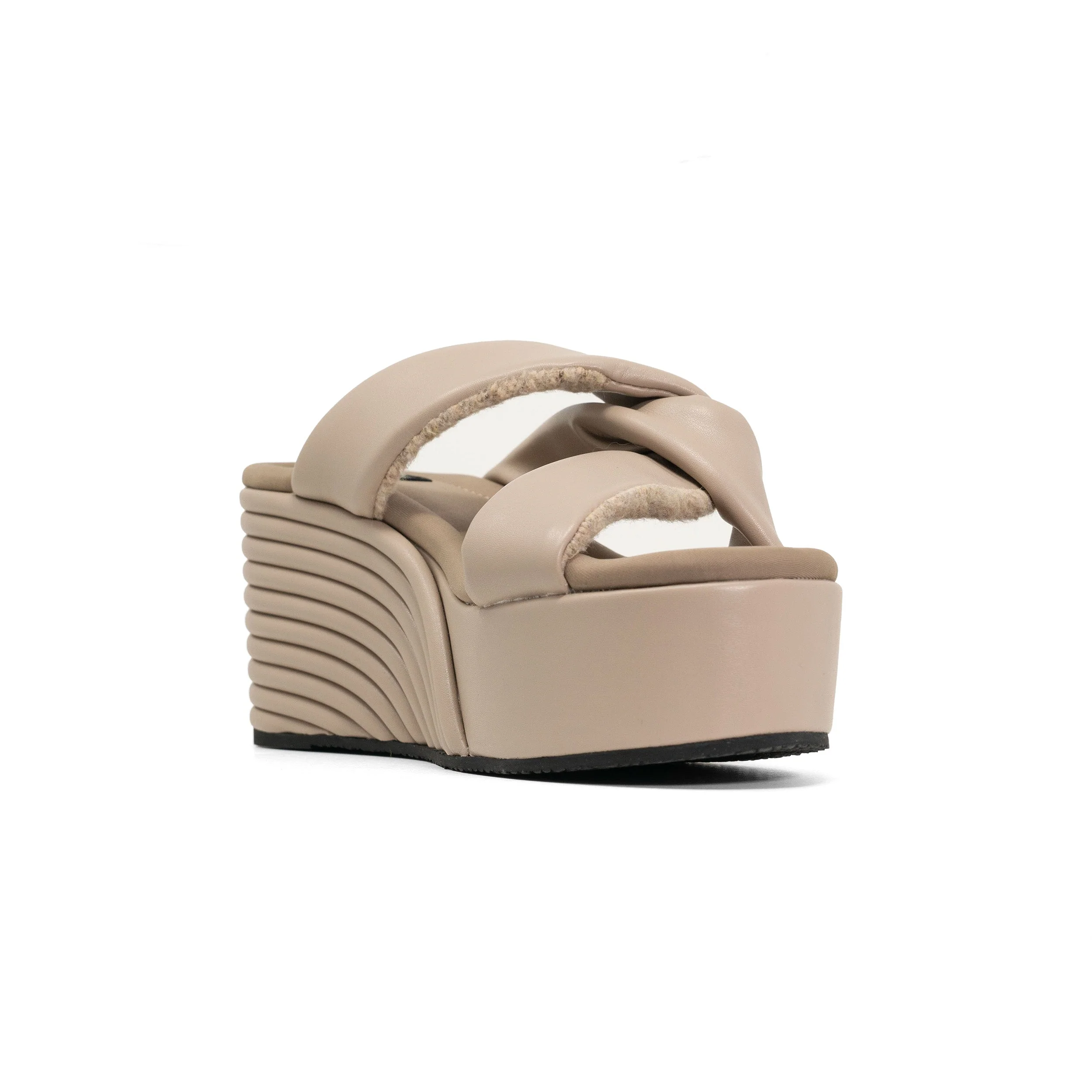 ROAM - Side Slip Mid Strata Platform Wedge Vegan Leather - Oyster - Image 24