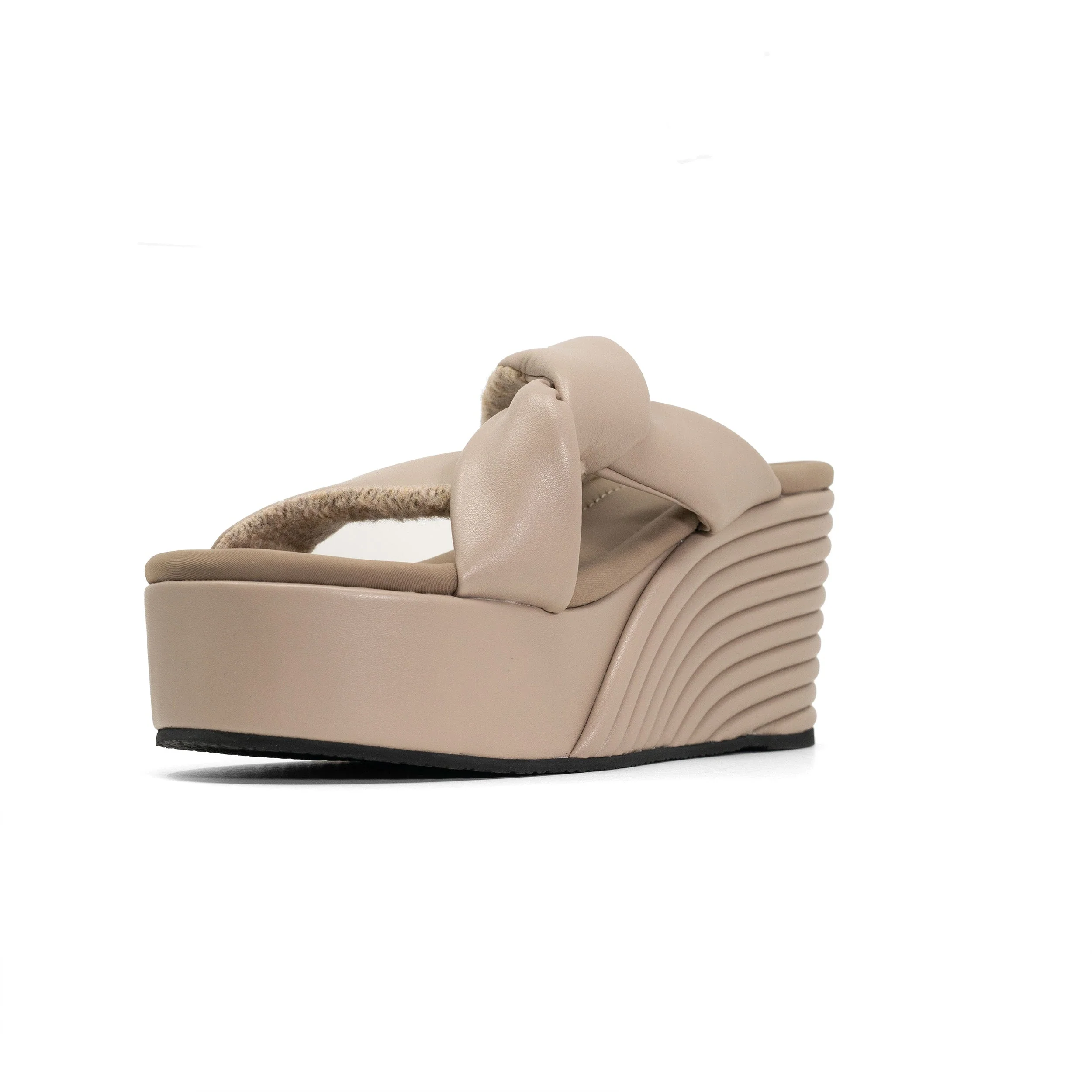 ROAM - Side Slip Mid Strata Platform Wedge Vegan Leather - Oyster - Image 31