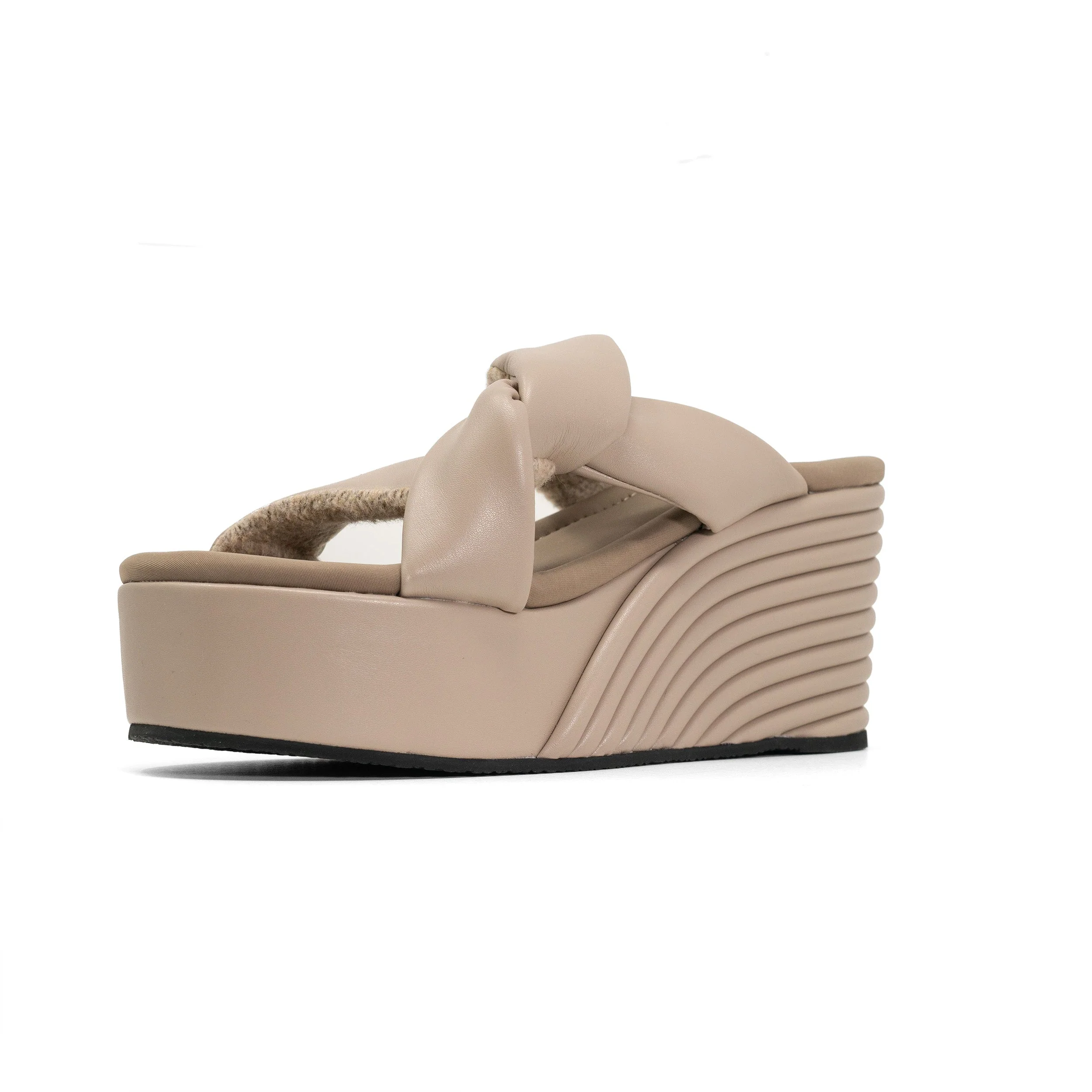 ROAM - Side Slip Mid Strata Platform Wedge Vegan Leather - Oyster - Image 32