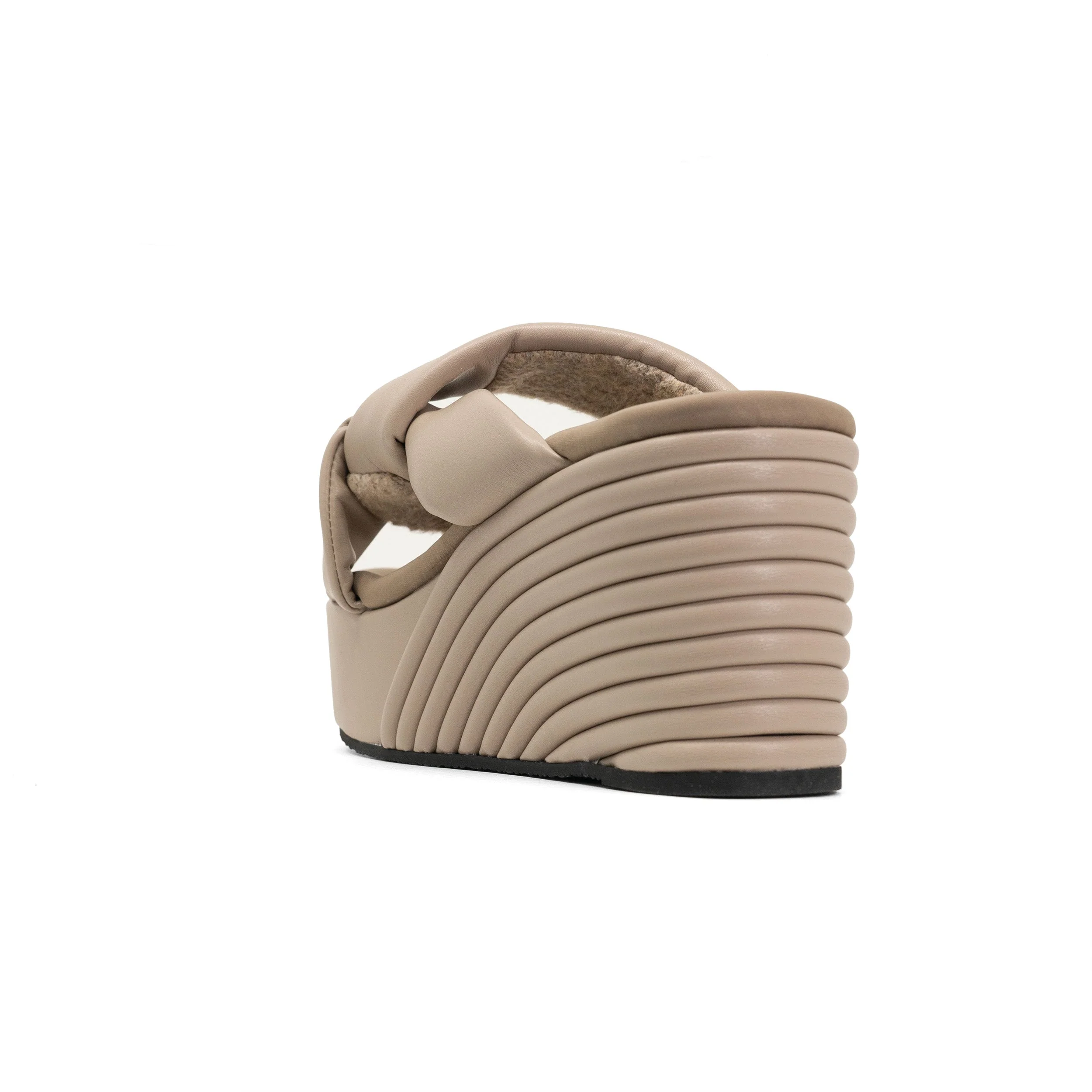 ROAM - Side Slip Mid Strata Platform Wedge Vegan Leather - Oyster - Image 9
