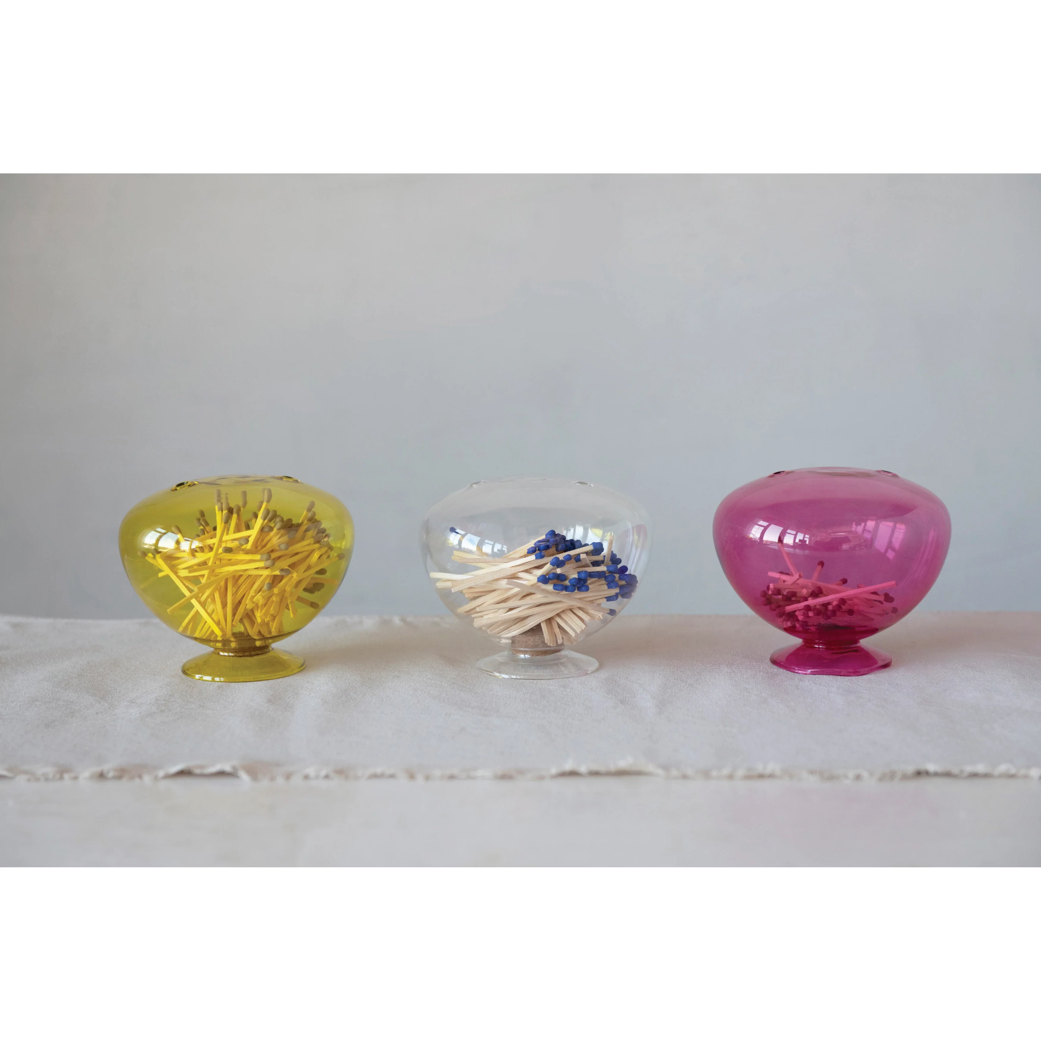 Round Glass Match Holder - Image 2