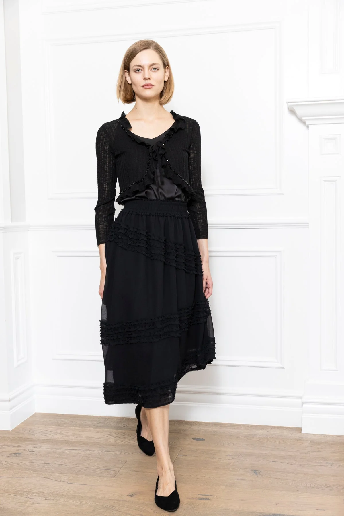 Zero Degrees Celsius - Ruffle Skirt - Black - Image 4