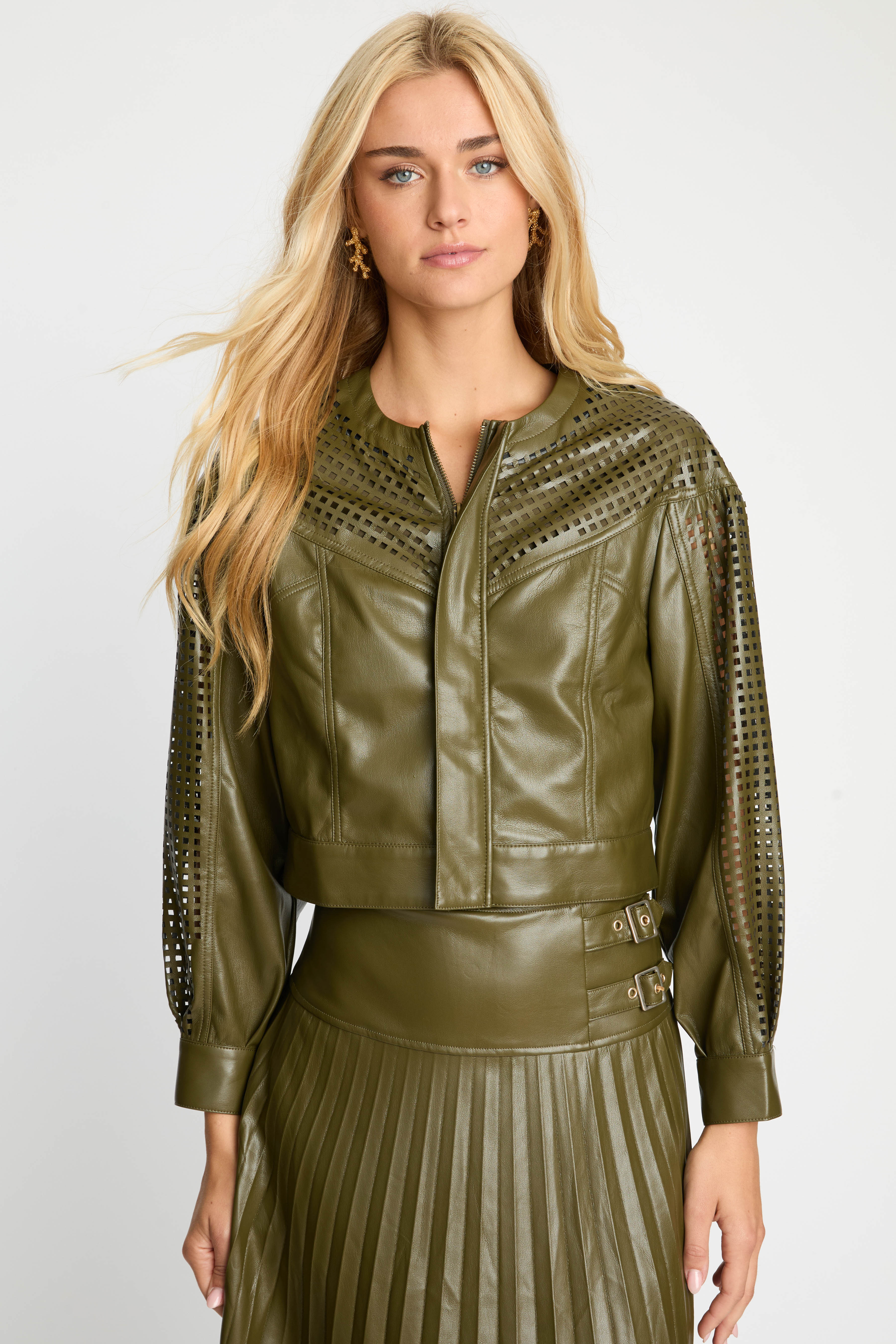 Caballero - Sabrina Jacket - Loden Green Vegan Leather - Image 2