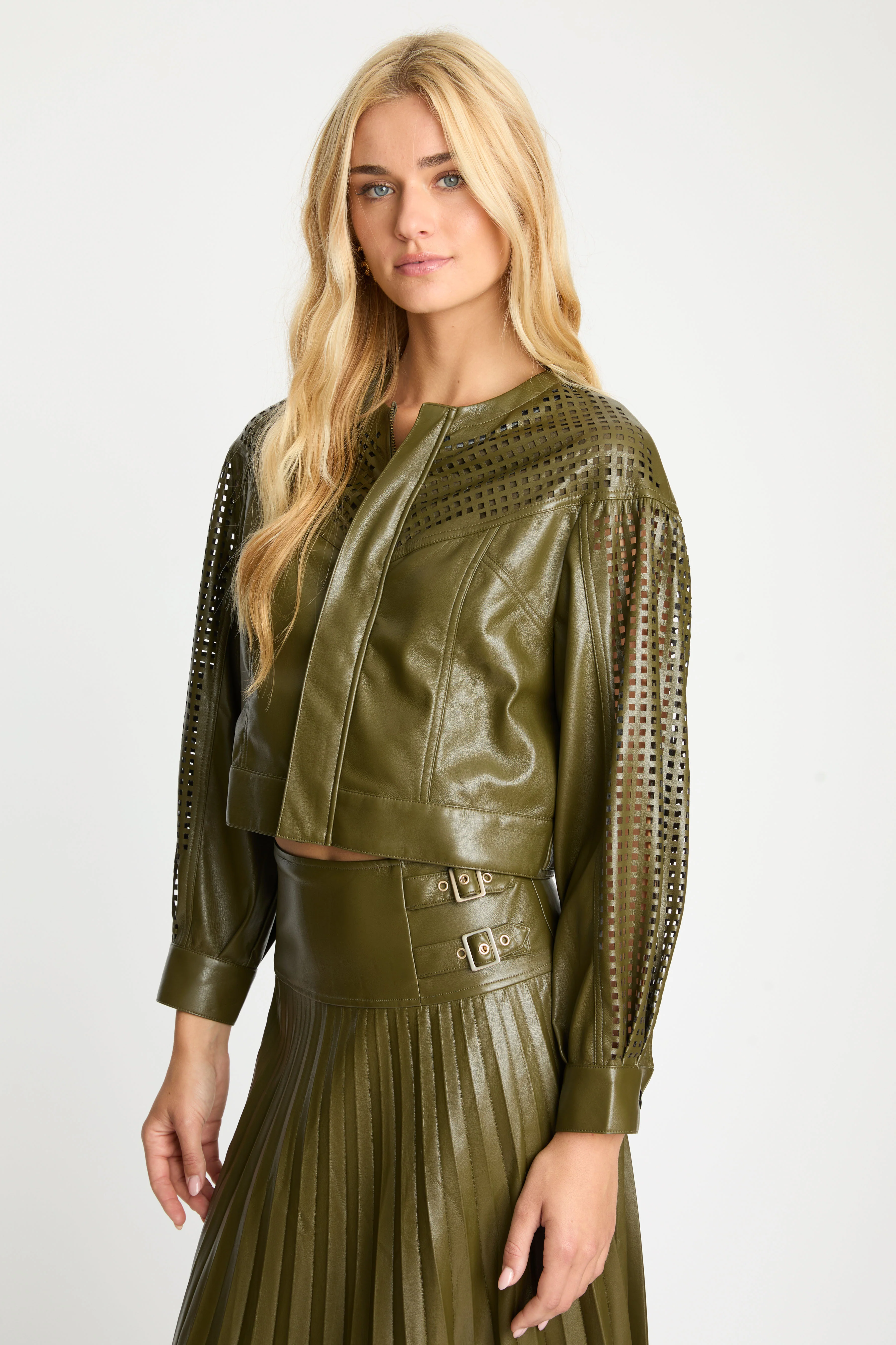Caballero - Sabrina Jacket - Loden Green Vegan Leather - Image 3