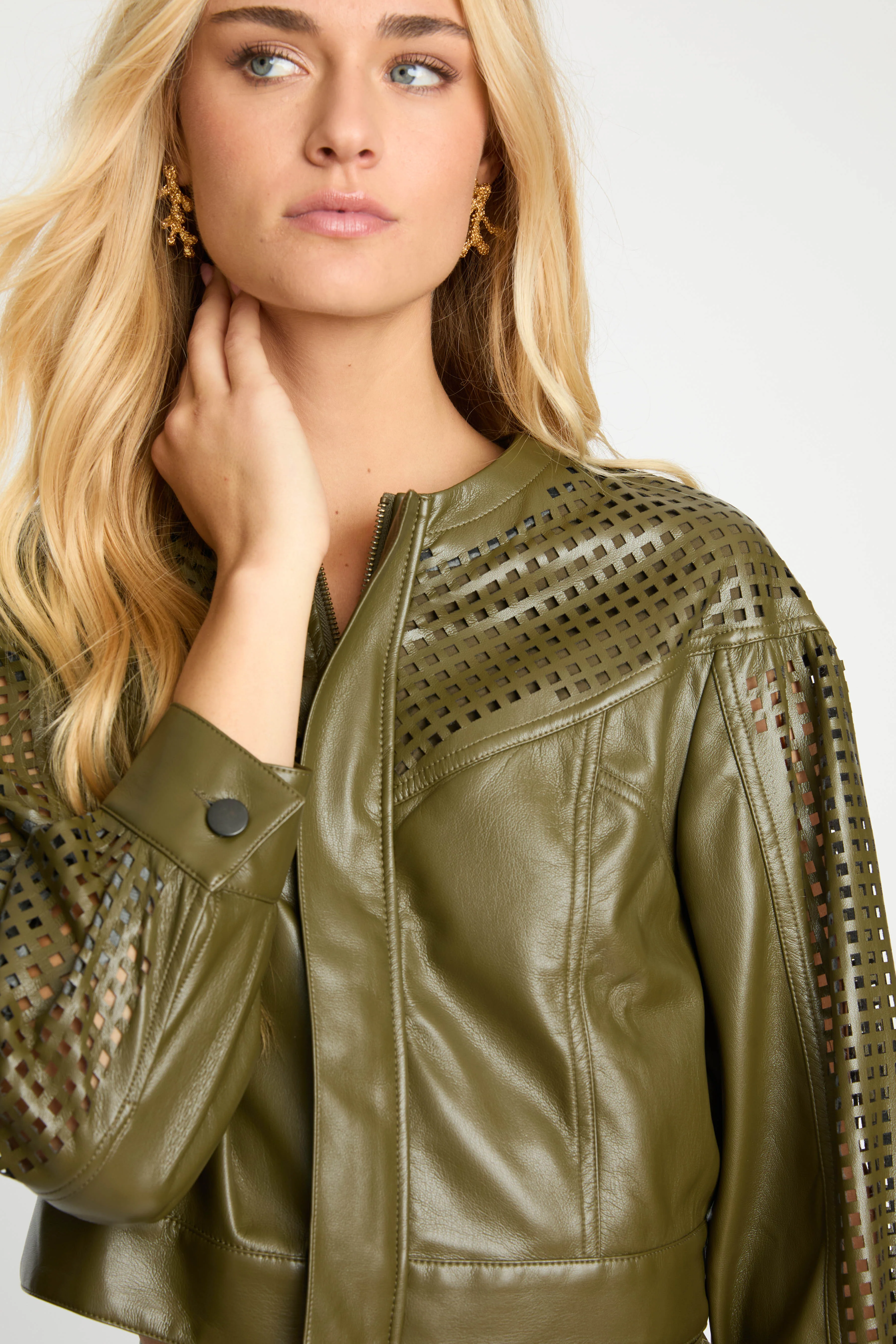 Caballero - Sabrina Jacket - Loden Green Vegan Leather - Image 4
