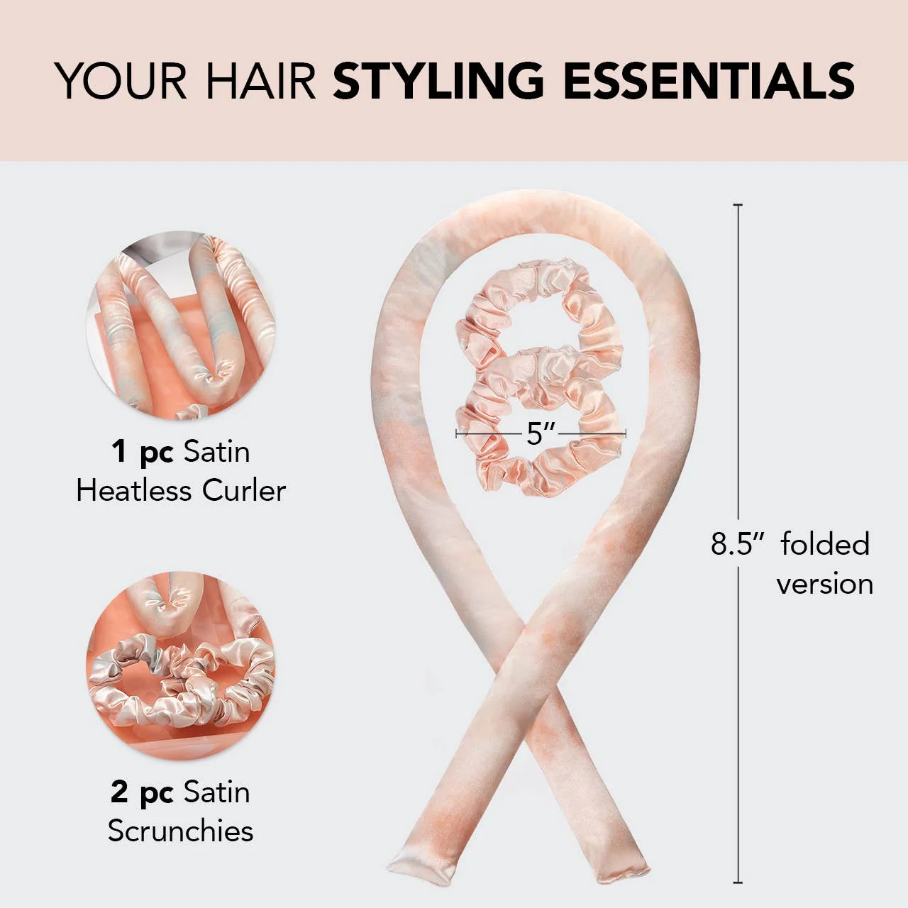 KITSCH - Satin Heatless Curling Set - Sunset Tie Die - Image 3